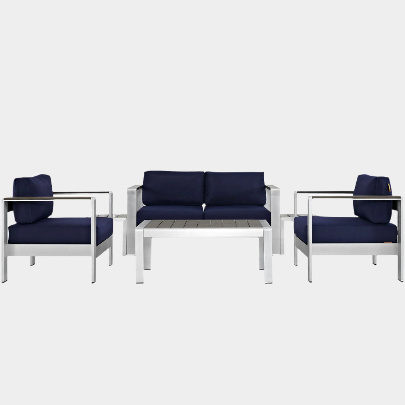 Shore 6 Piece Outdoor Patio Aluminum Sectional Sofa Set