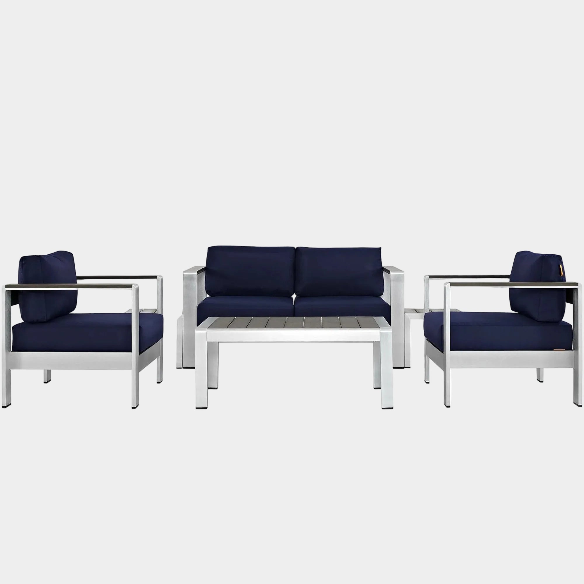 Shore 6 Piece Outdoor Patio Aluminum Sectional Sofa Set
