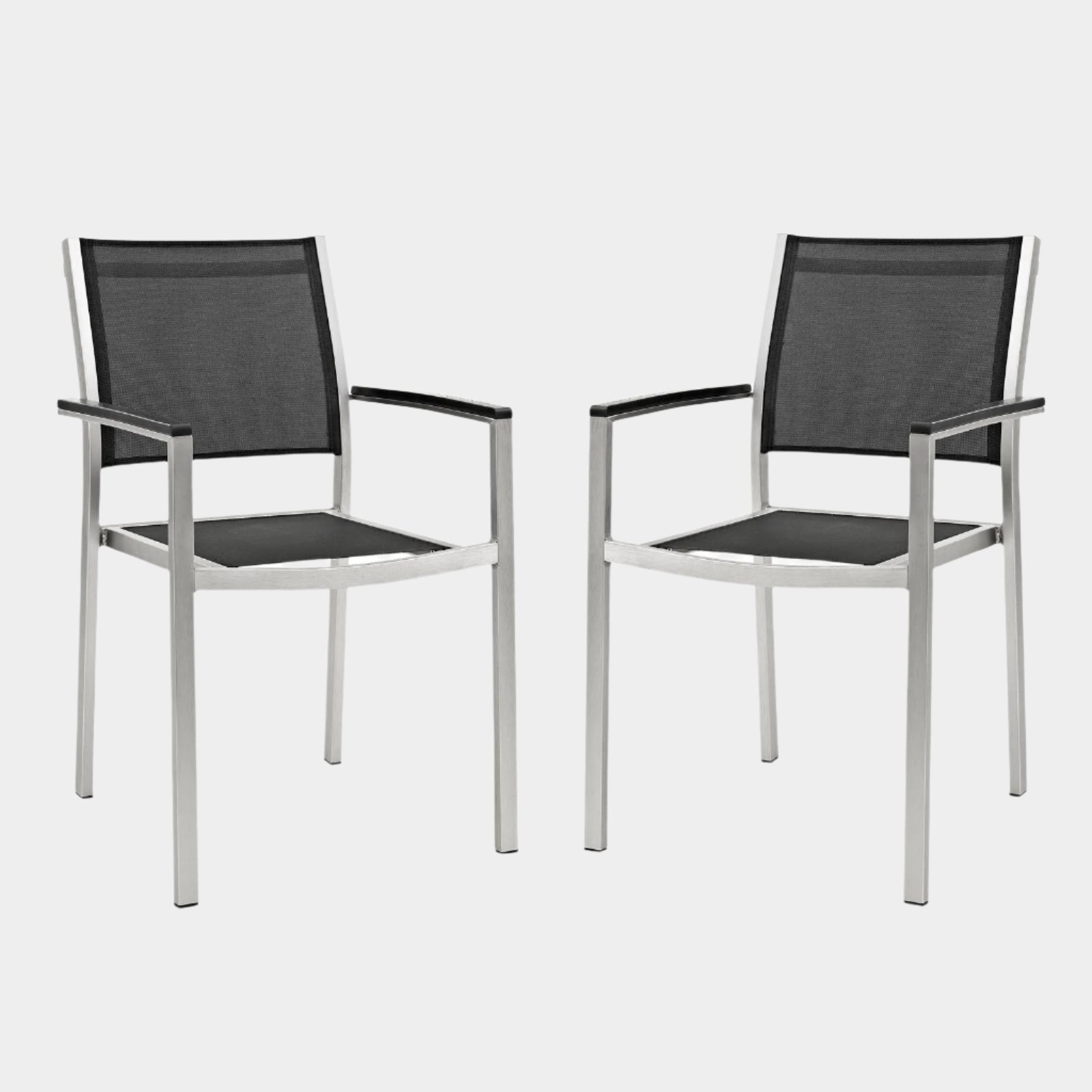 Shore Outdoor Patio Aluminum Dining Chair Set of 2