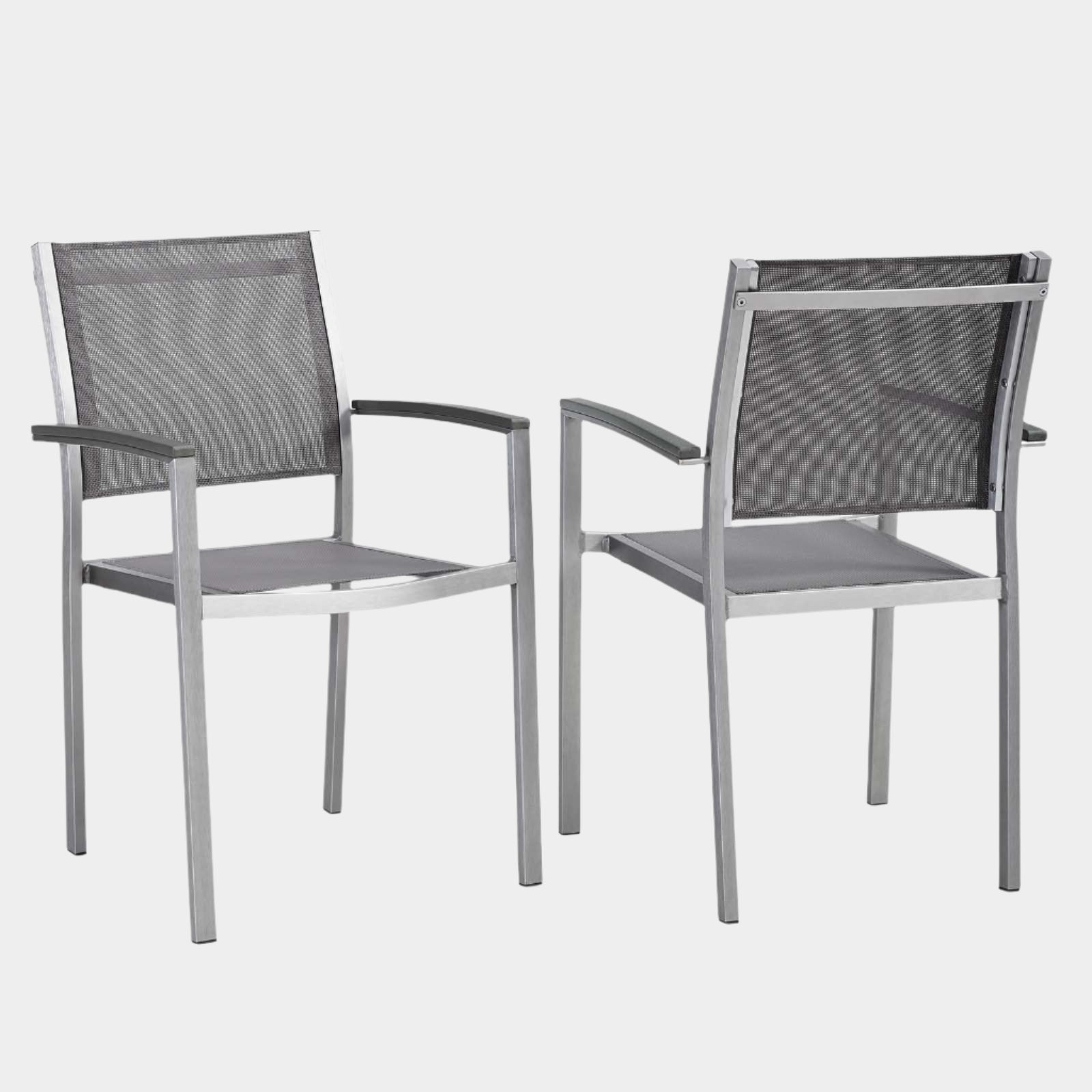 Shore Outdoor Patio Aluminum Dining Chair Set of 2