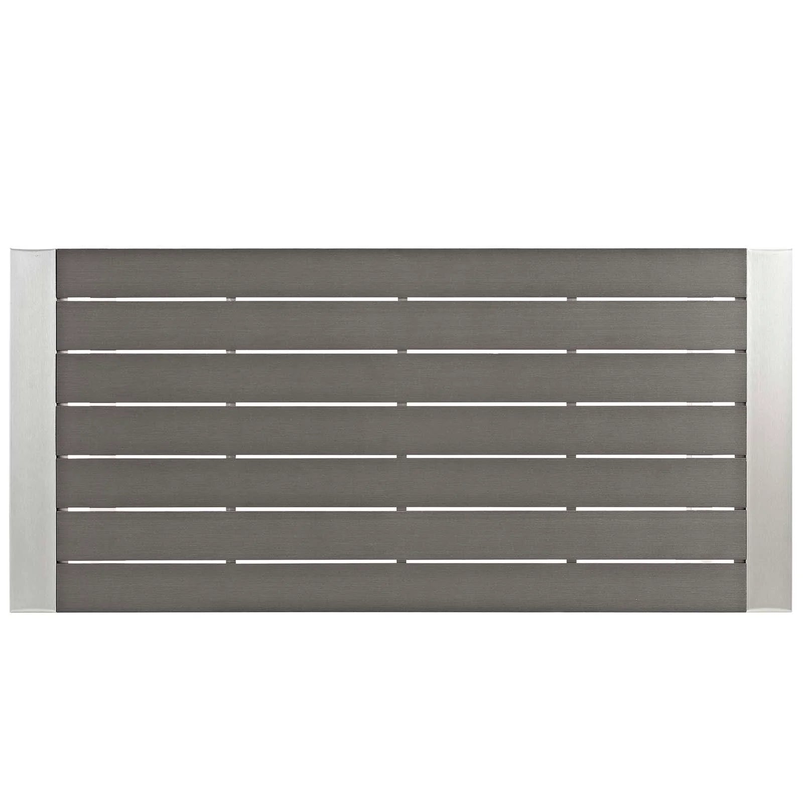 Shore 5 Piece Outdoor Patio Aluminum Dining Set in Silver Gray