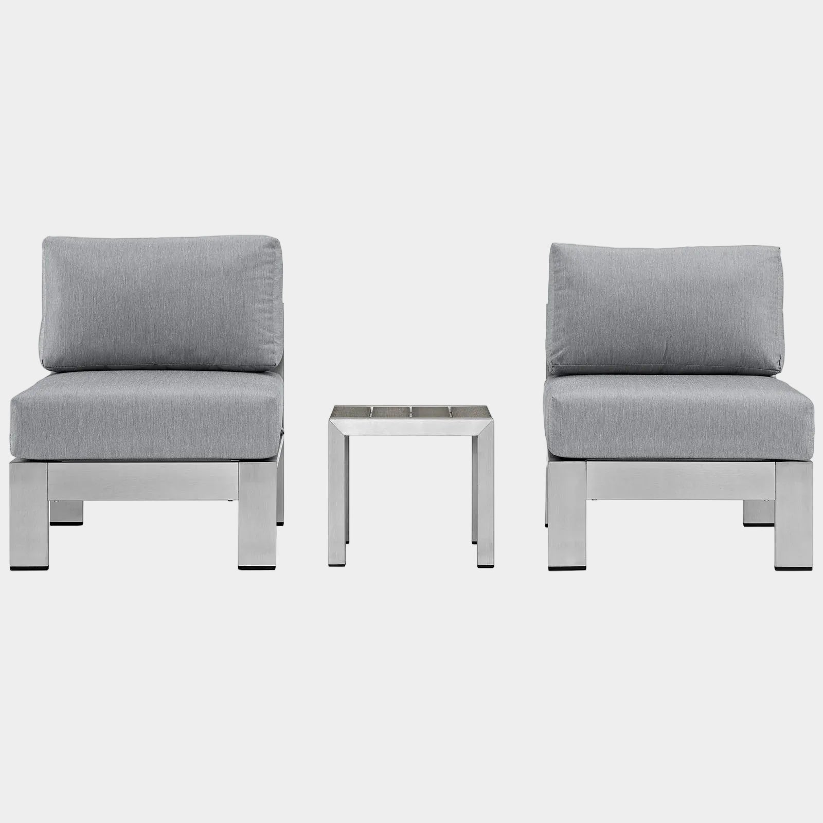 Shore 3 Piece Outdoor Patio Aluminum Sectional Sofa Set