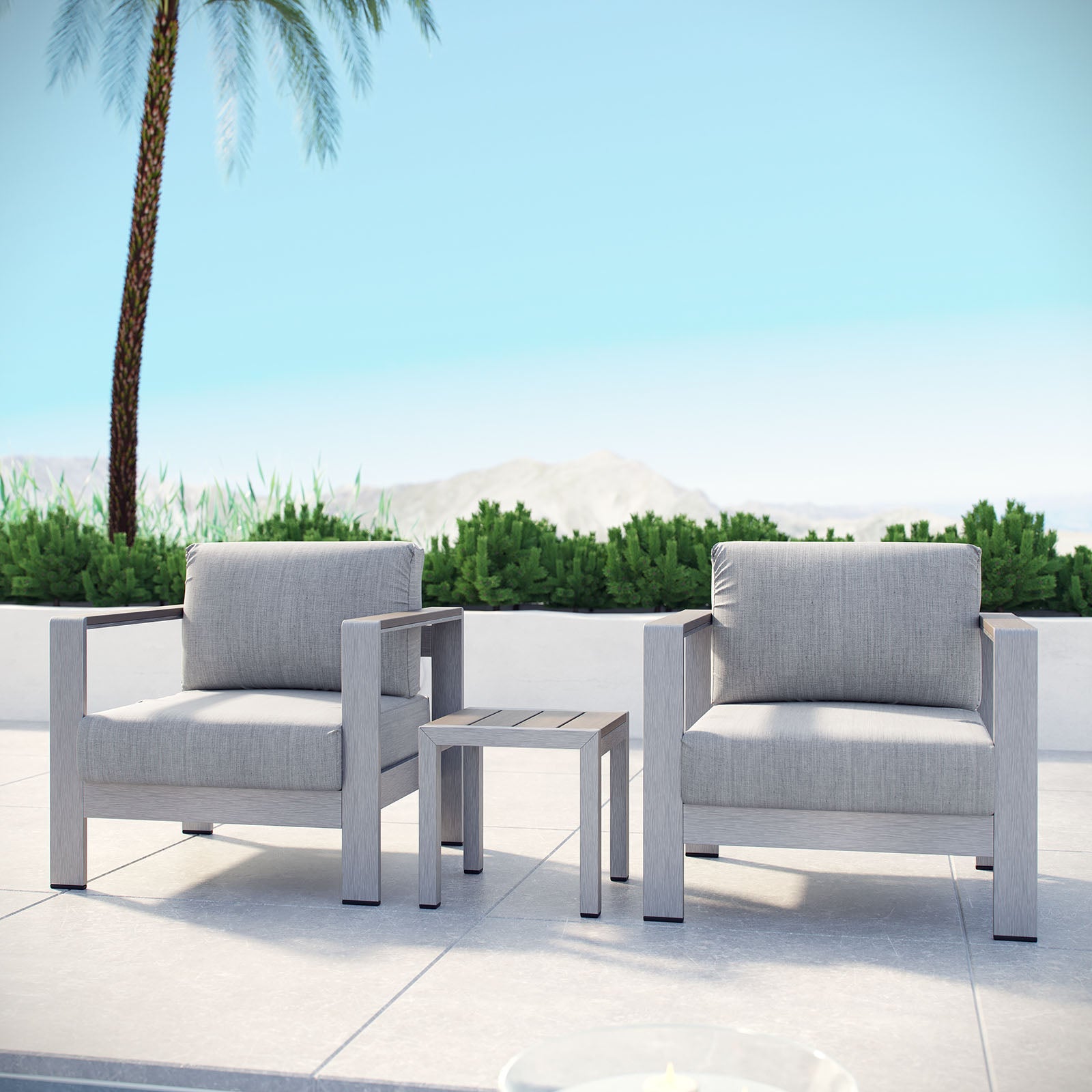 Shore 3 Piece Outdoor Patio Aluminum Set