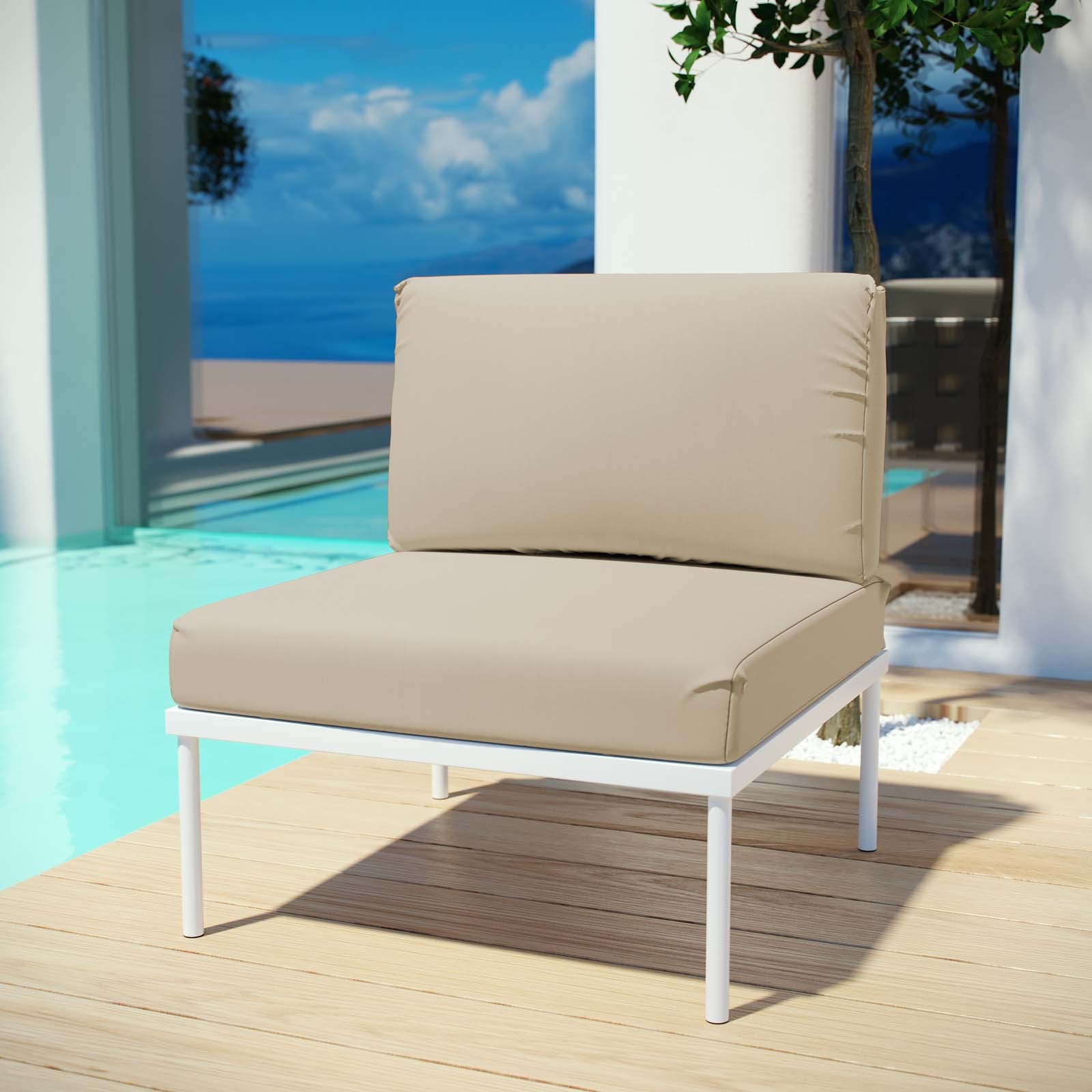 Chaise d'extérieur en aluminium sans accoudoirs Harmony 