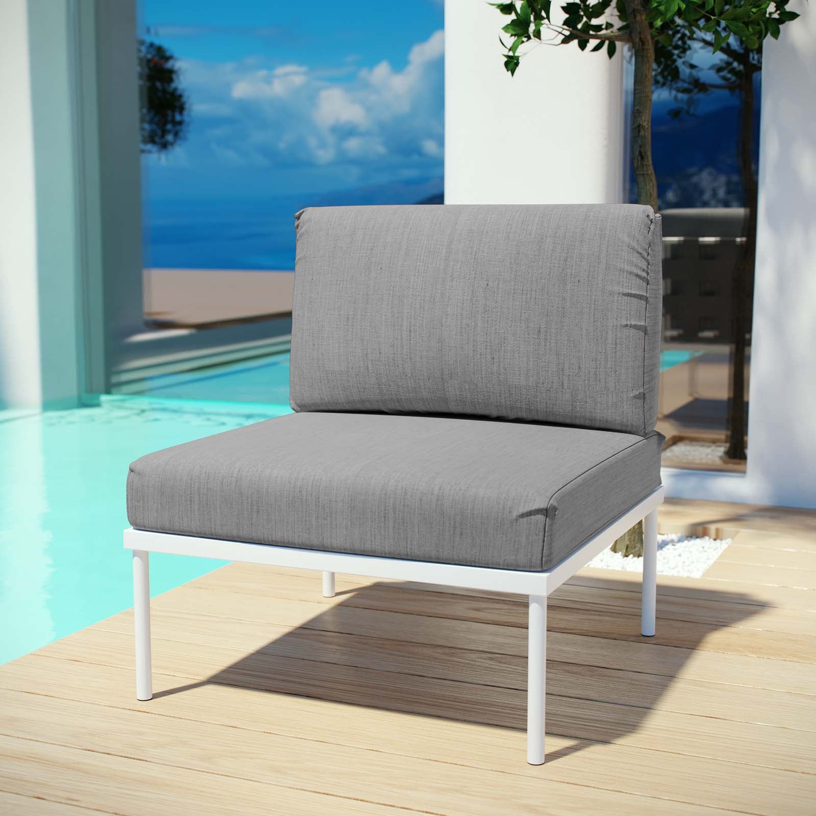 Chaise d'extérieur en aluminium sans accoudoirs Harmony 