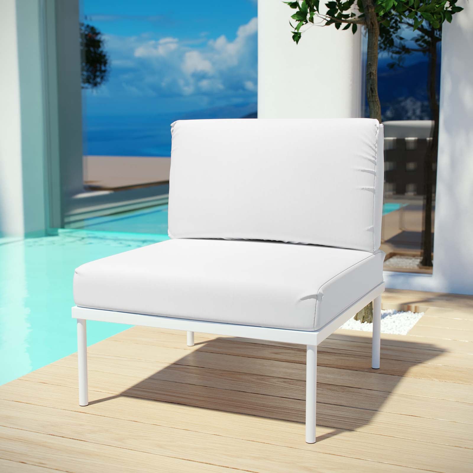 Chaise d'extérieur en aluminium sans accoudoirs Harmony 