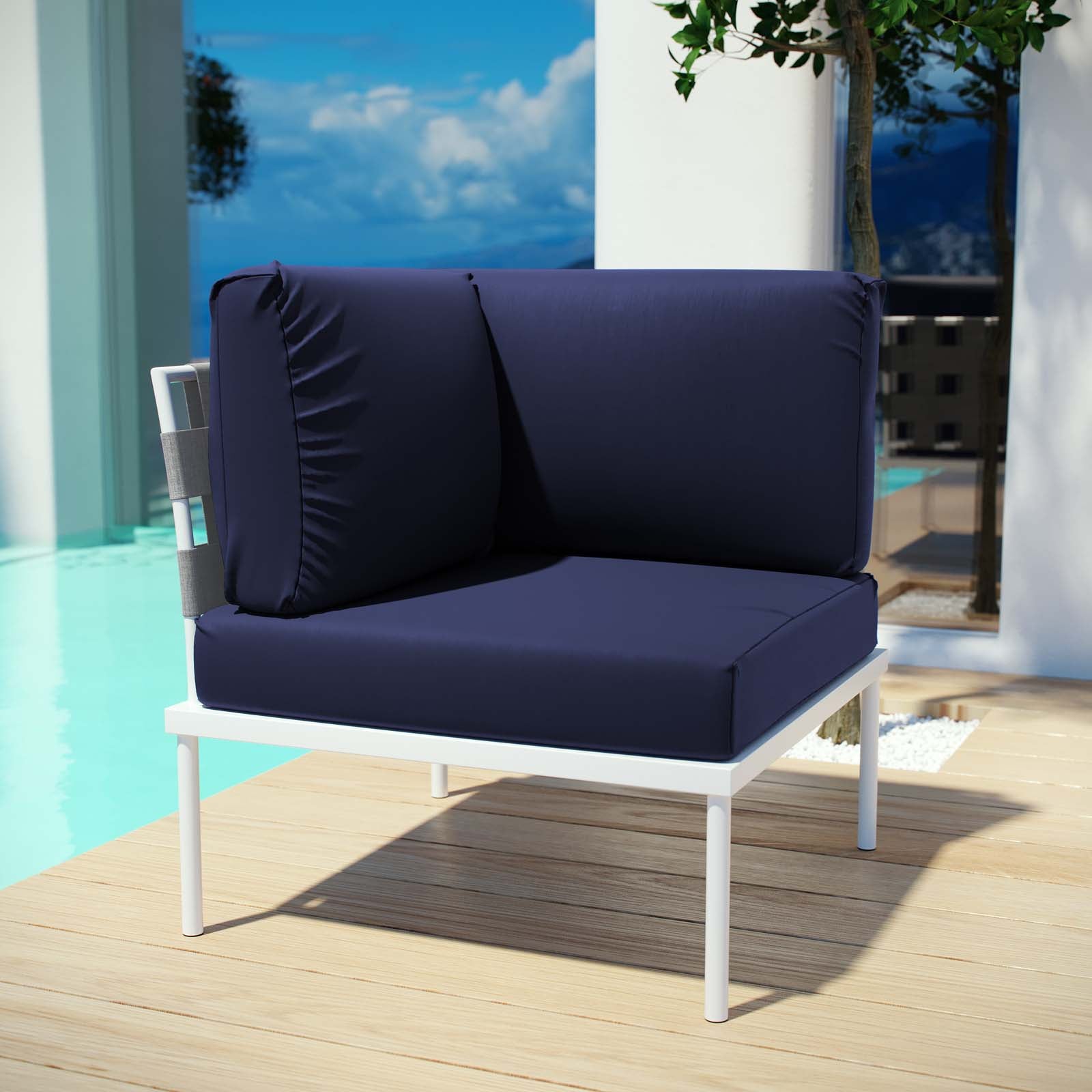 Harmony Outdoor Patio Aluminum Corner Sofa