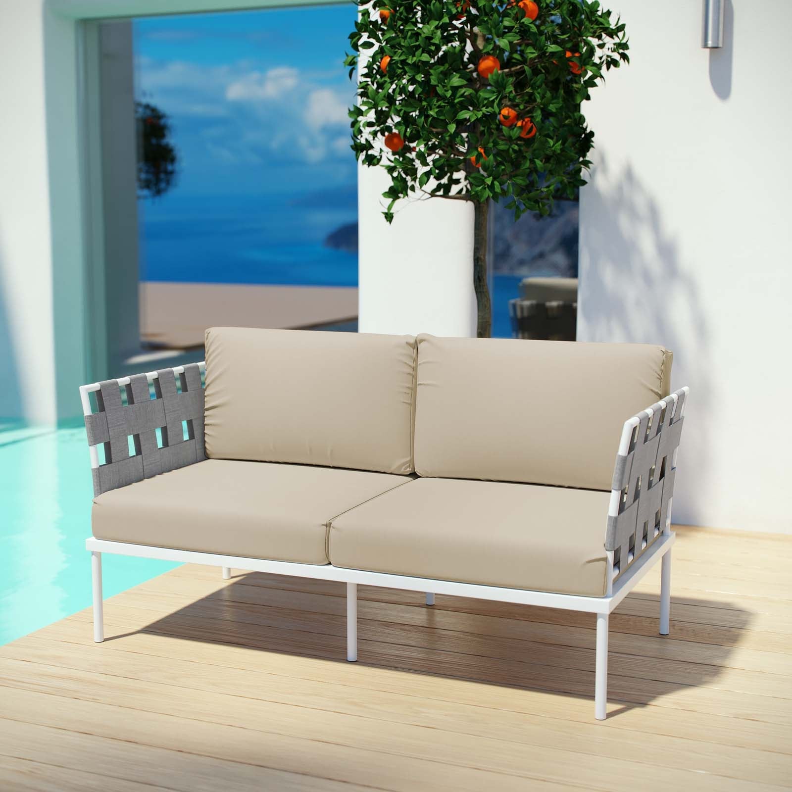 Harmony Outdoor Patio Aluminum Loveseat