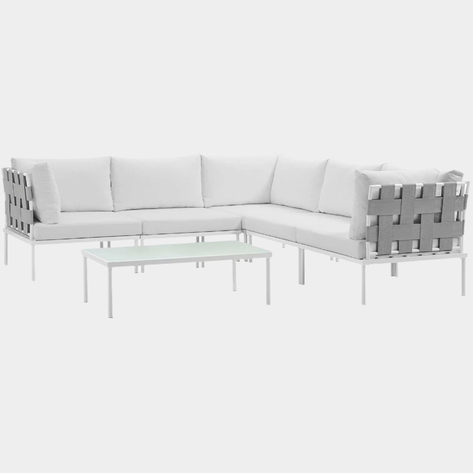 Harmony 6 Piece Outdoor Patio Aluminum Sectional Sofa Set