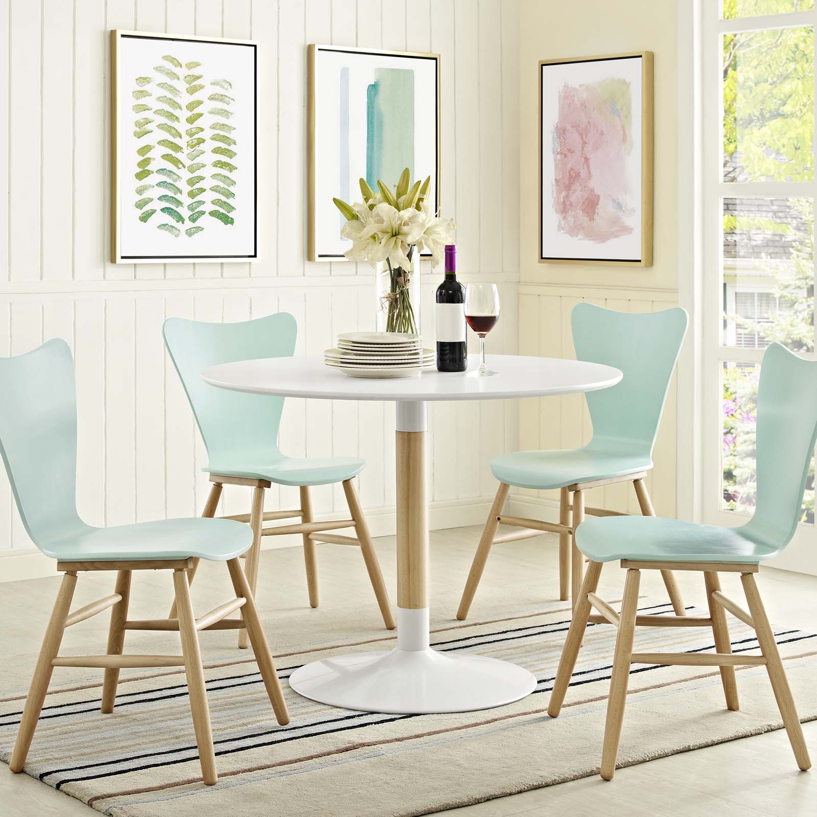 Whirl Round Dining Table in White