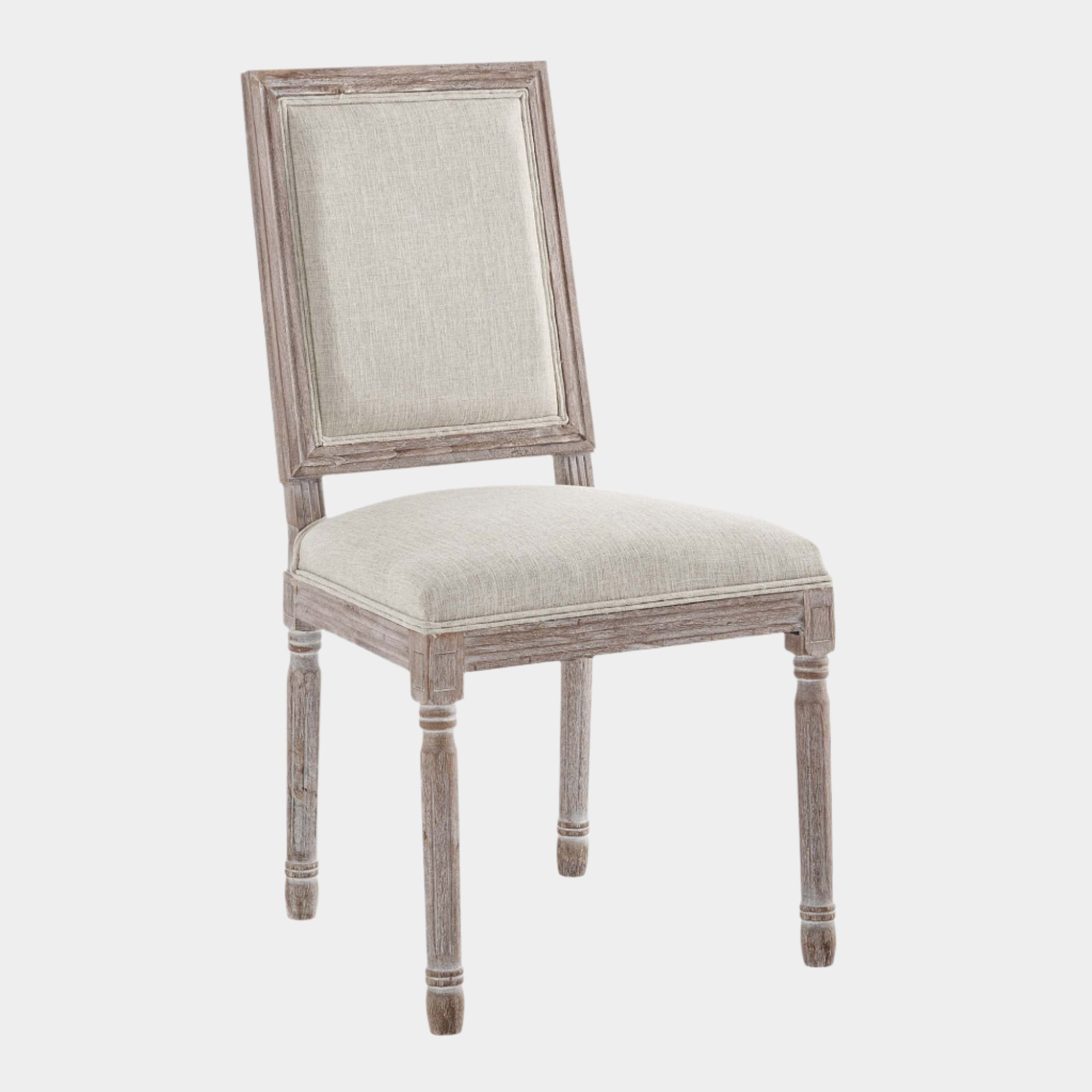 Court Vintage French Upholstered Fabric Dining Side Chair