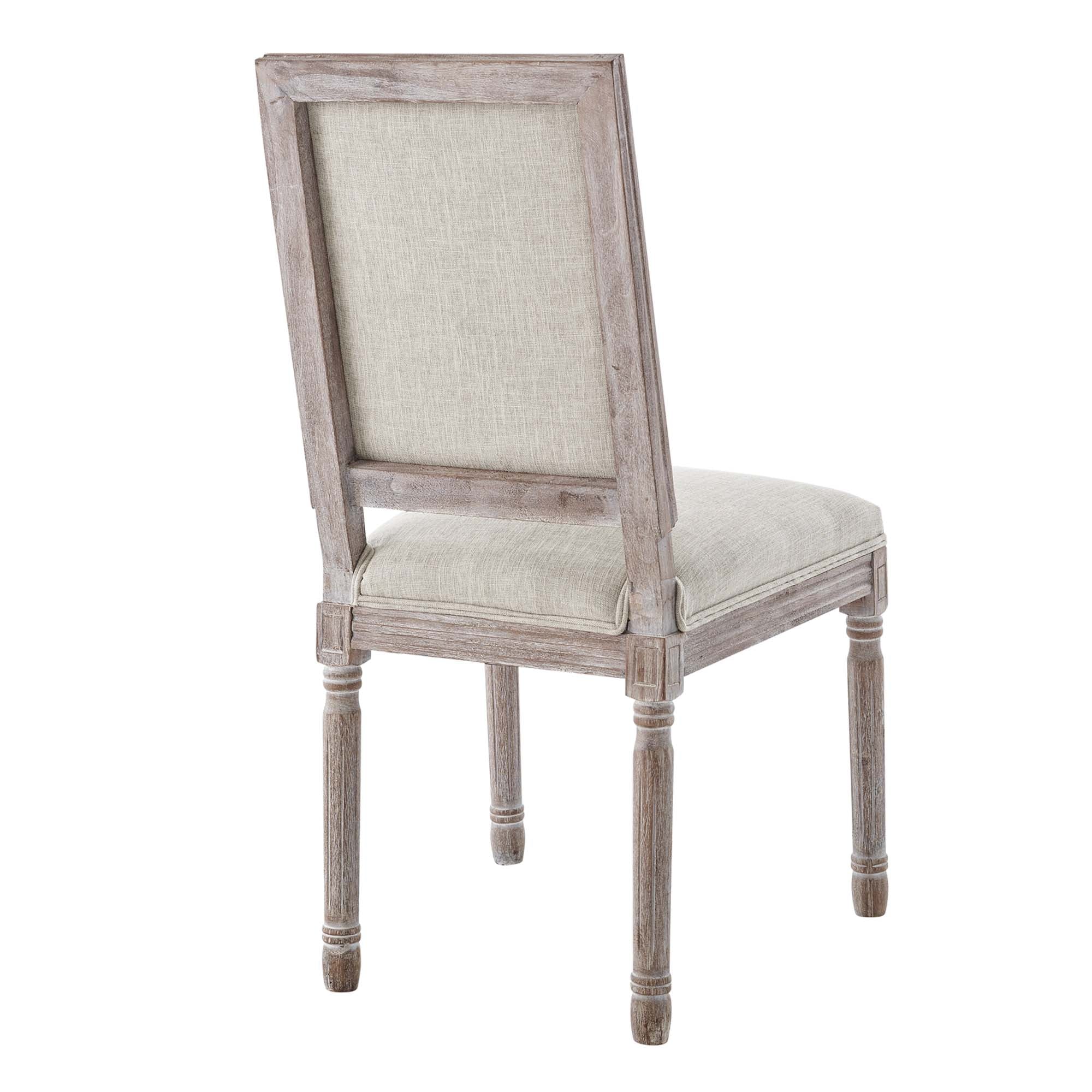 Court Vintage French Upholstered Fabric Dining Side Chair