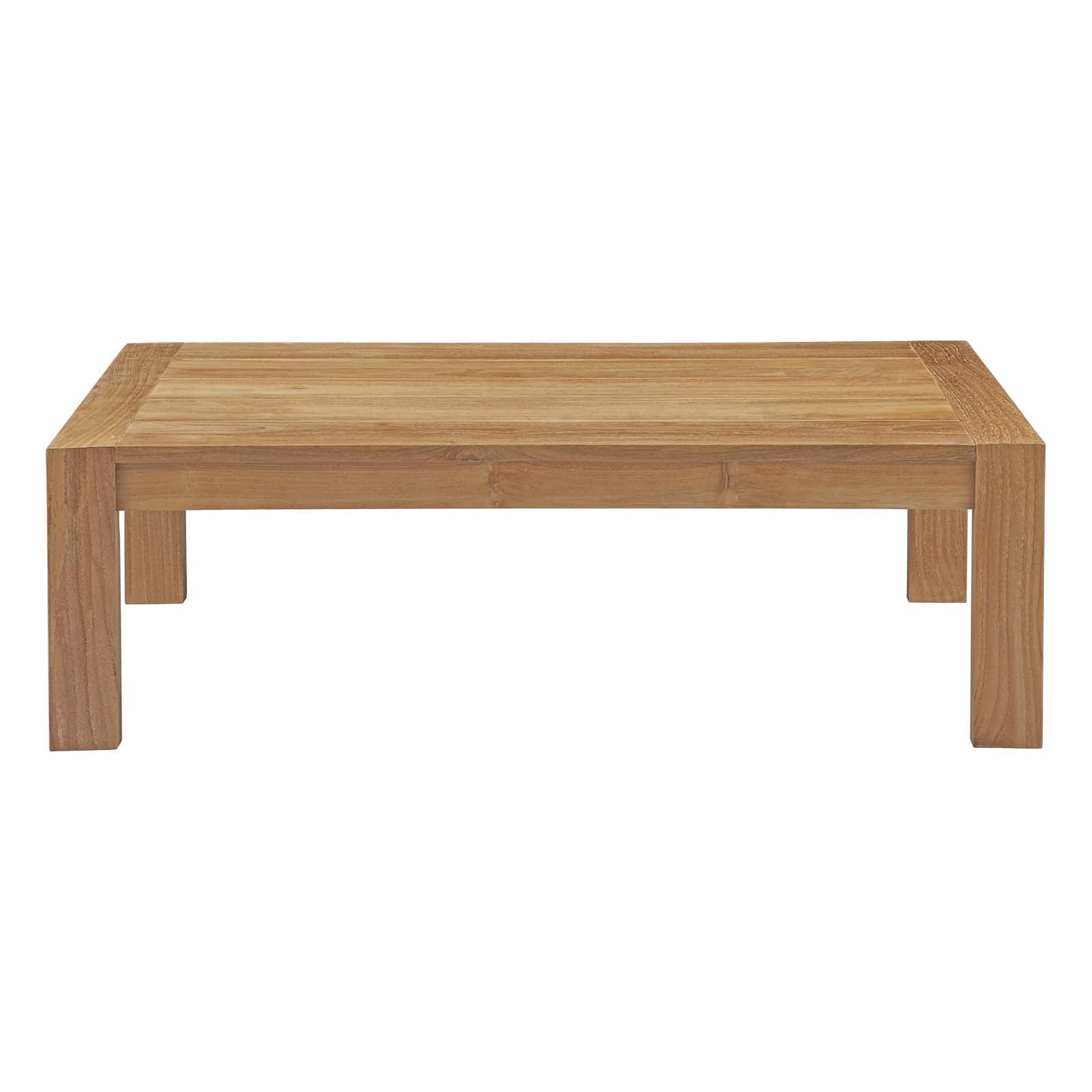 Upland Outdoor Patio Wood Coffee Table in Natural