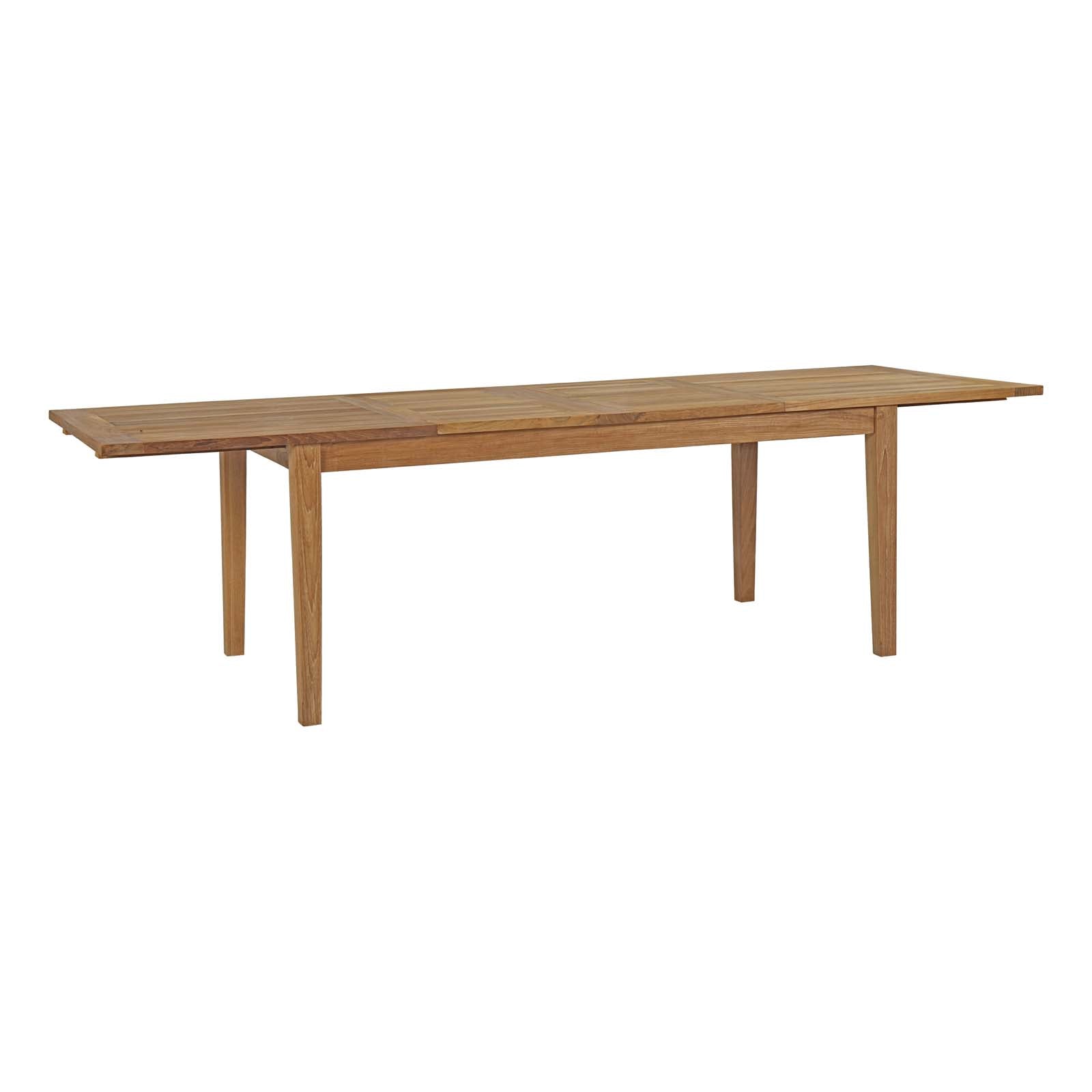 Marina Extendable Outdoor Patio Teak Dining Table in Natural