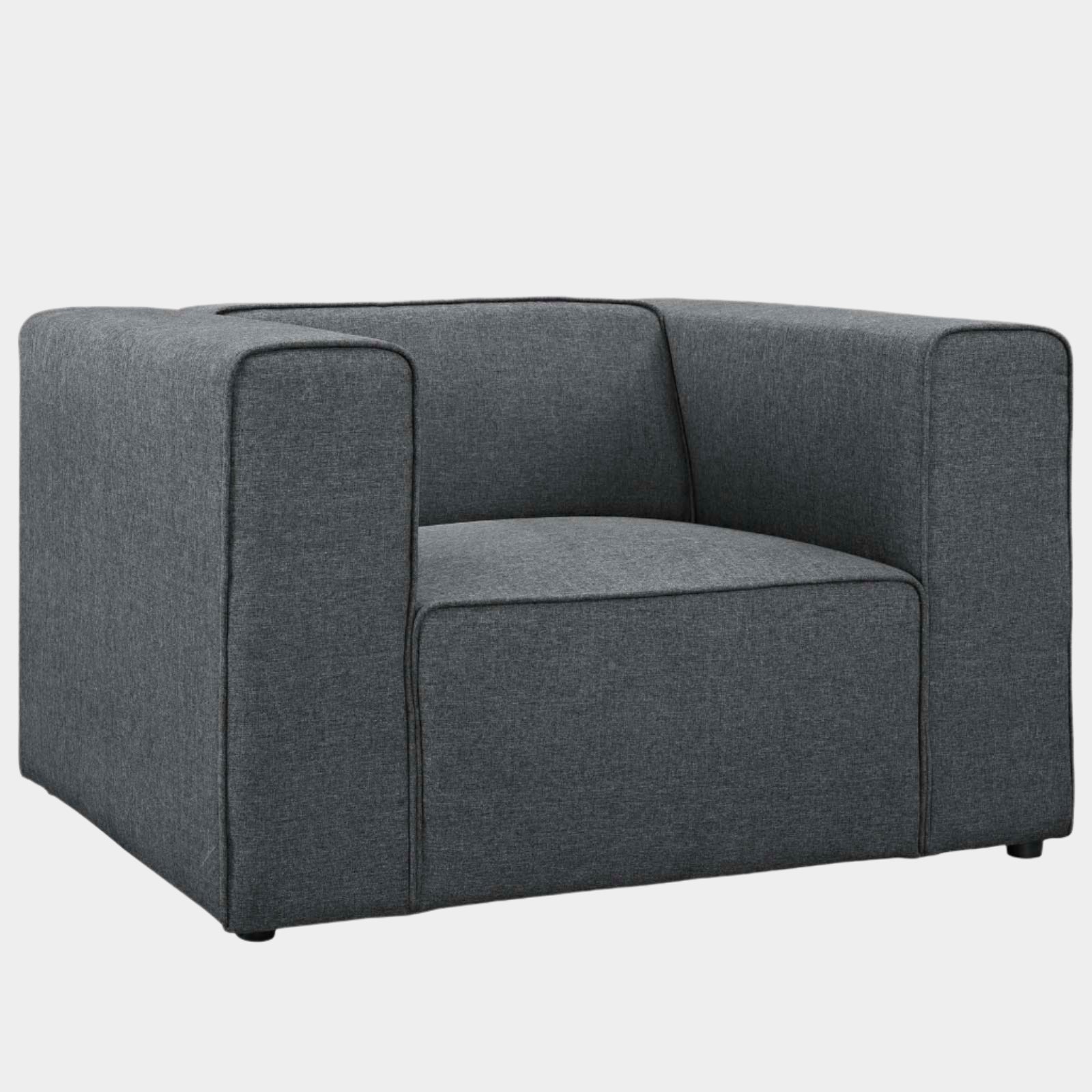 Fauteuil en tissu rembourré Mingle