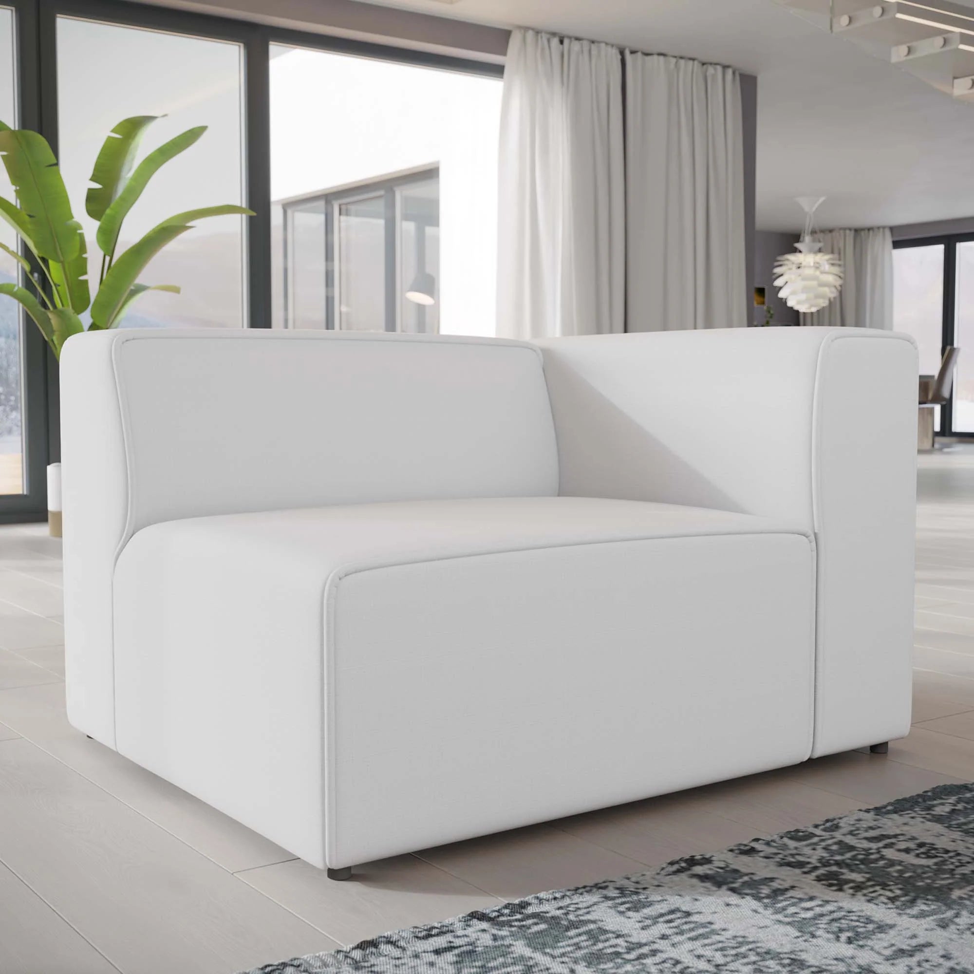 Mingle Fabric Right-Facing Sofa in Gray