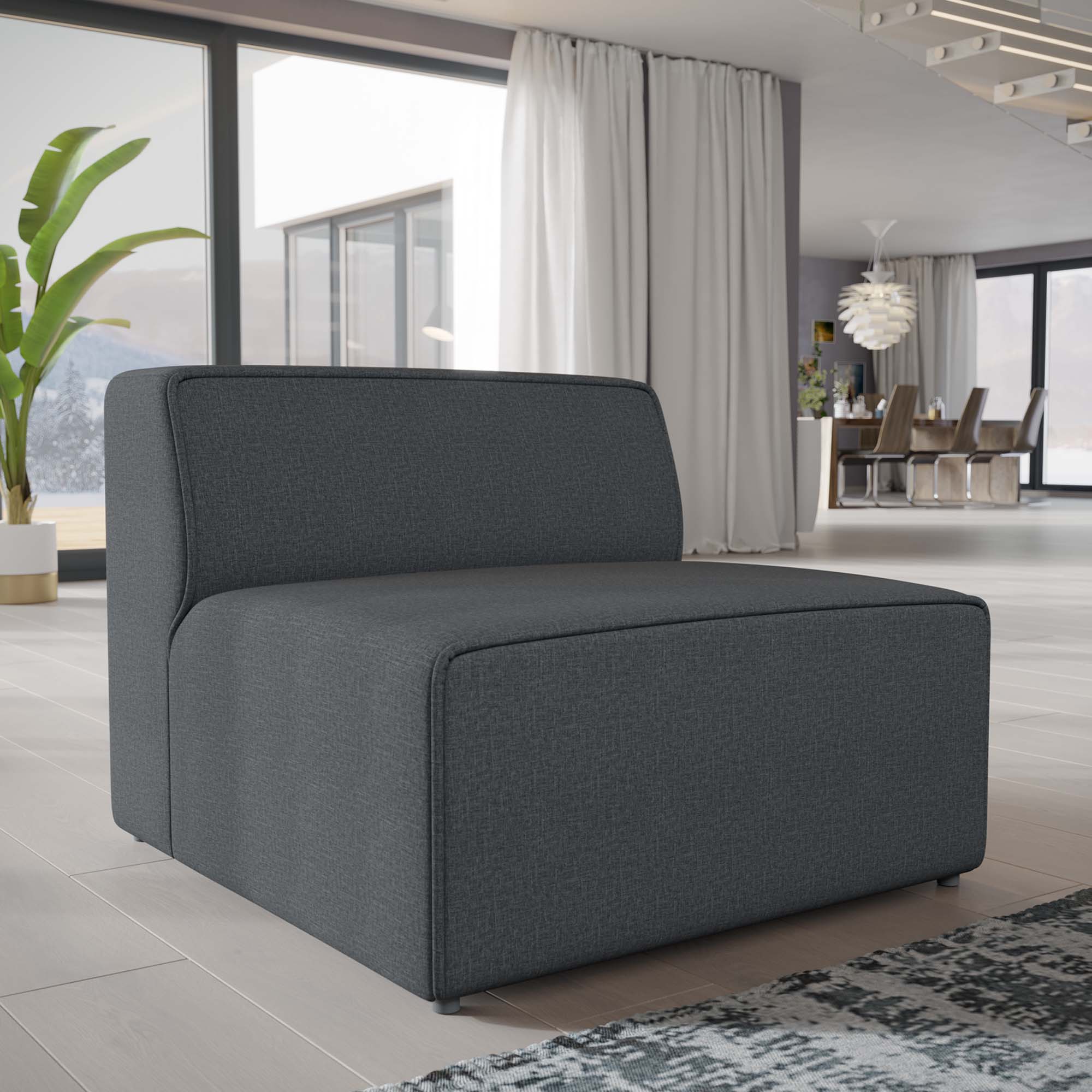 Fauteuil sans accoudoirs en tissu Mingle