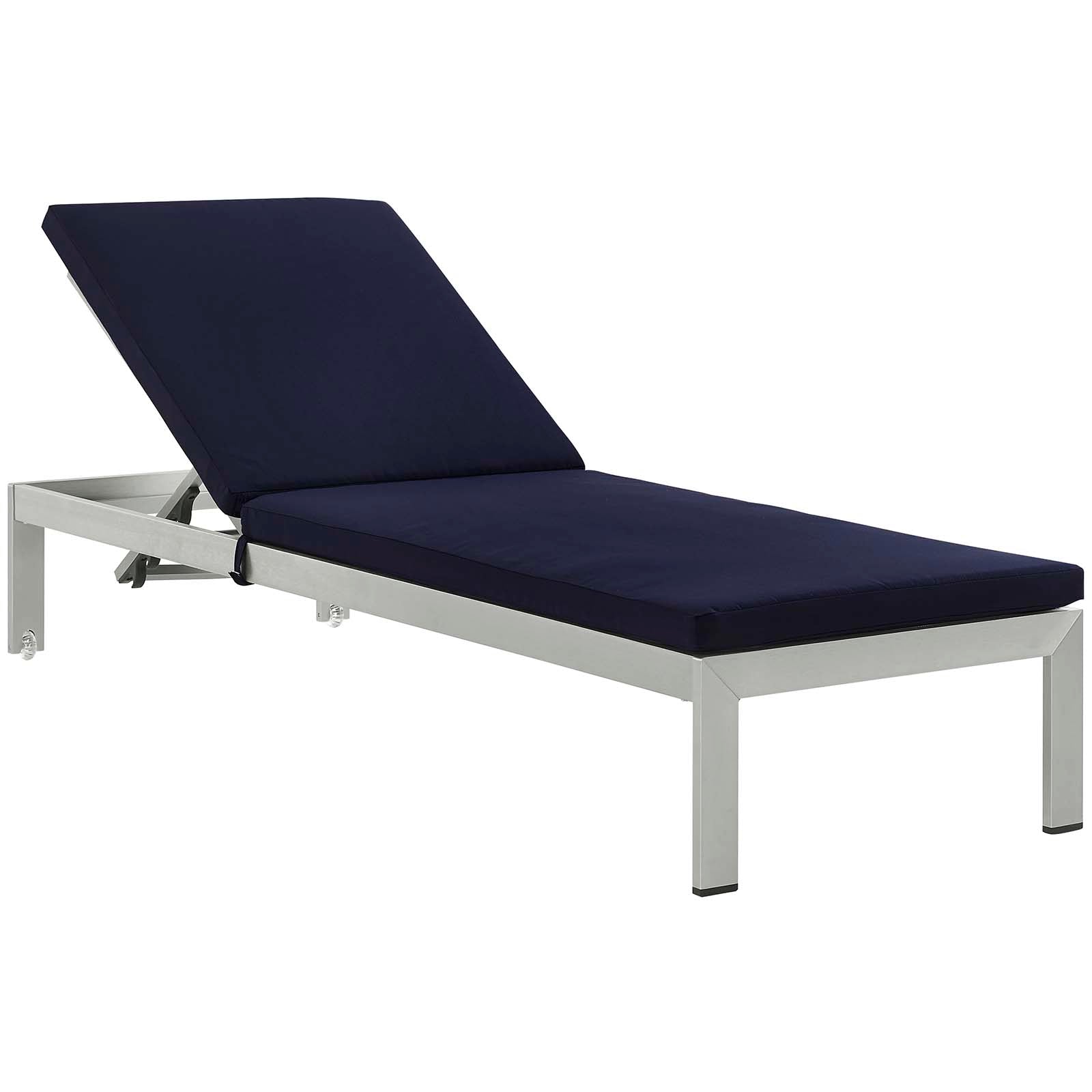 Shore Outdoor Patio Aluminum Chaise with Cushions Set