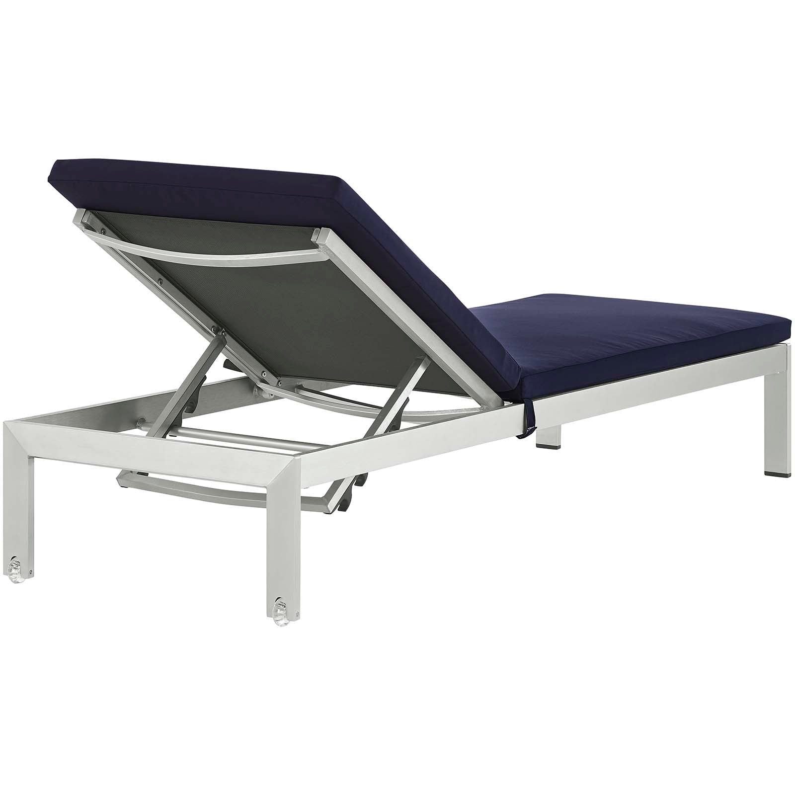 Shore Outdoor Patio Aluminum Chaise with Cushions Set