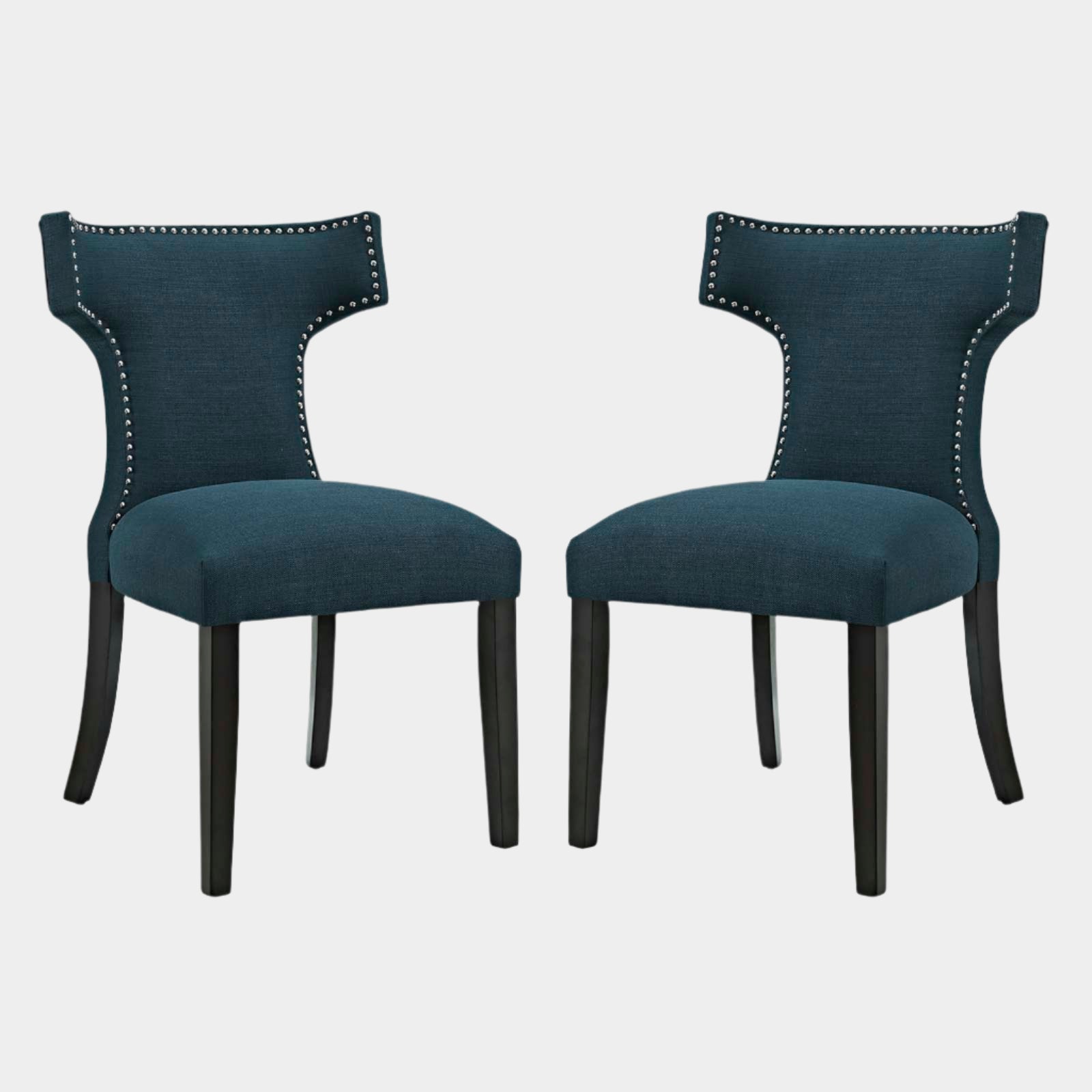 Curve Fabric Dining Side Chair Set of 2