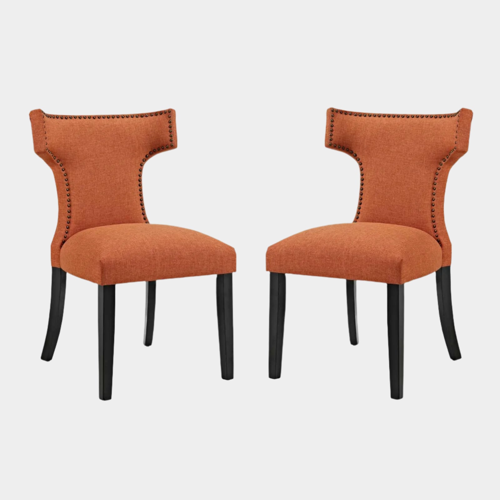 Curve Fabric Dining Side Chair Set of 2