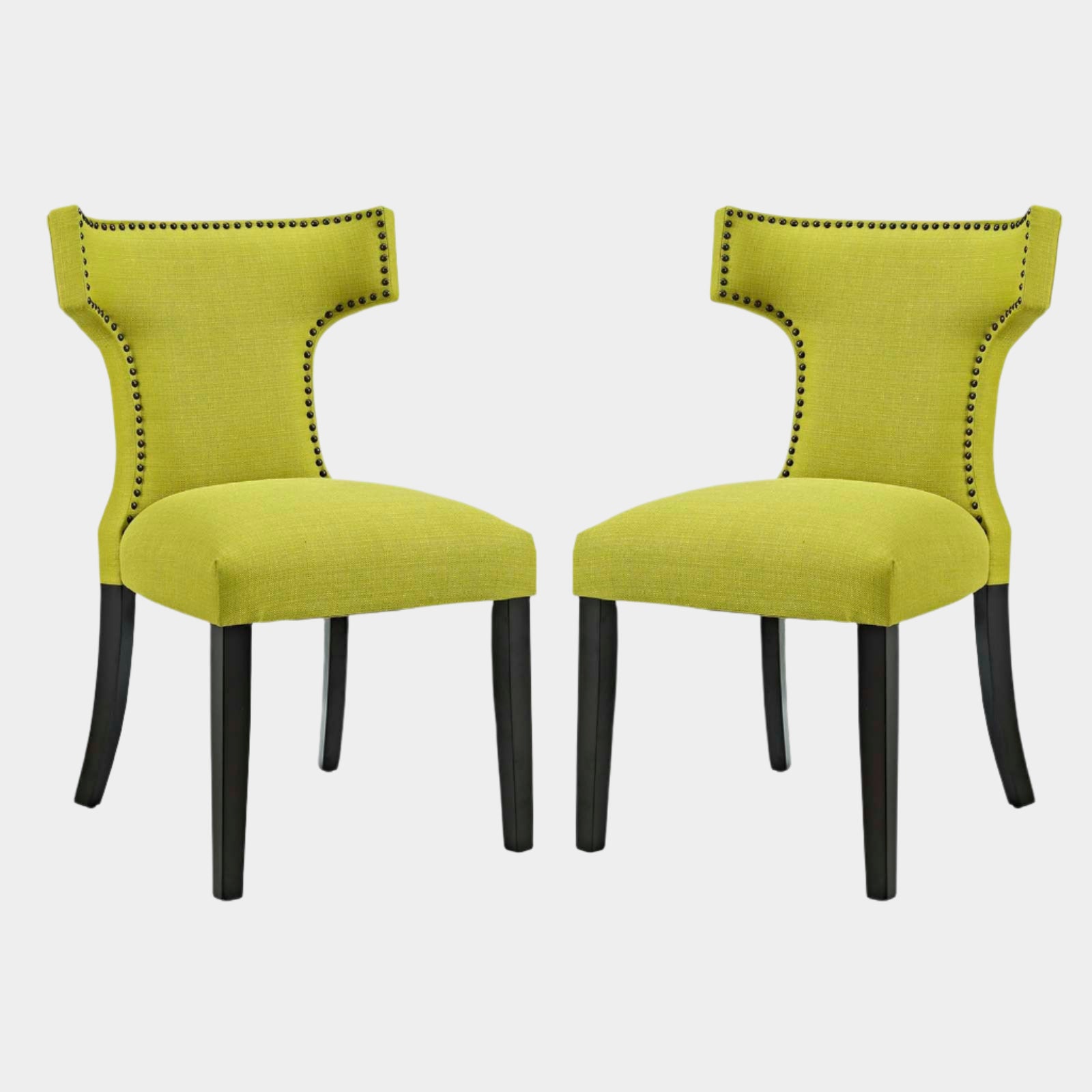 Curve Fabric Dining Side Chair Set of 2