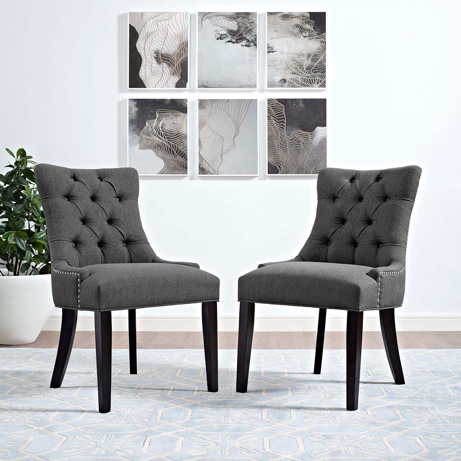 Regent Fabric Dining Side Chair Set of 2