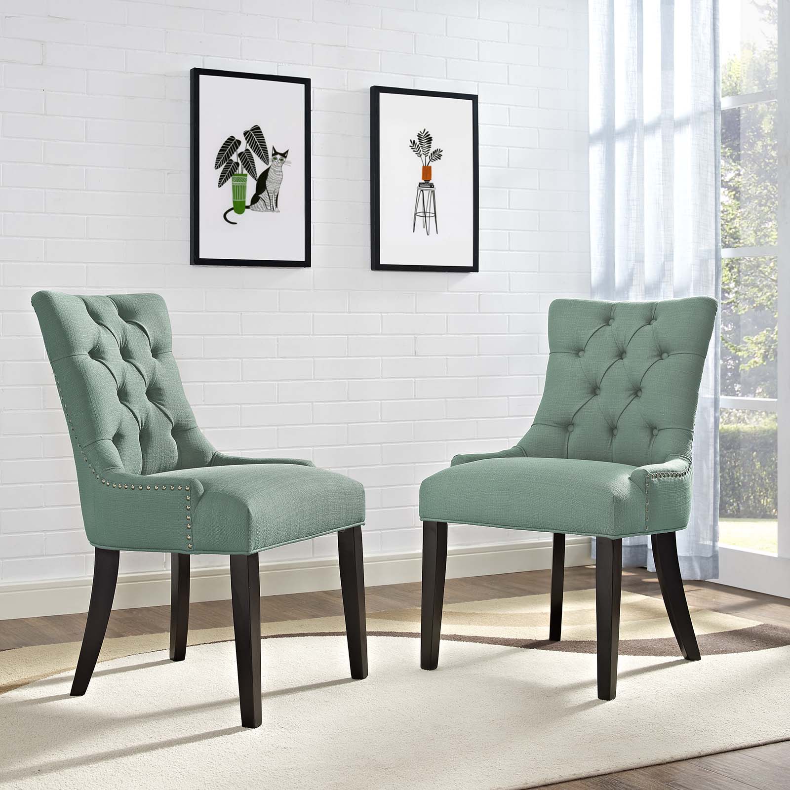 Regent Fabric Dining Side Chair Set of 2