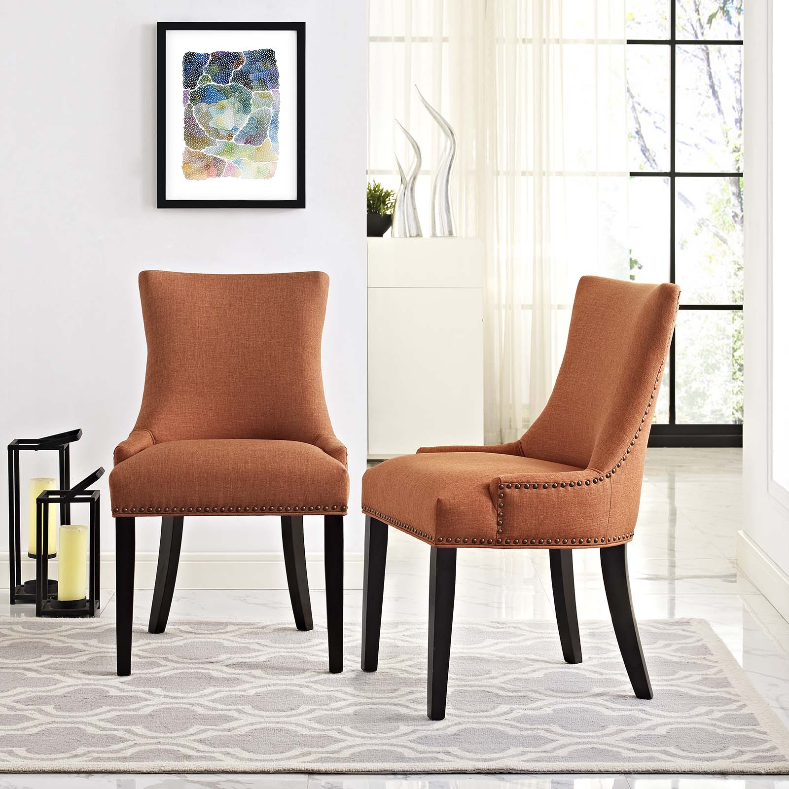 Marquis Dining Side Chair Fabric Set of 2