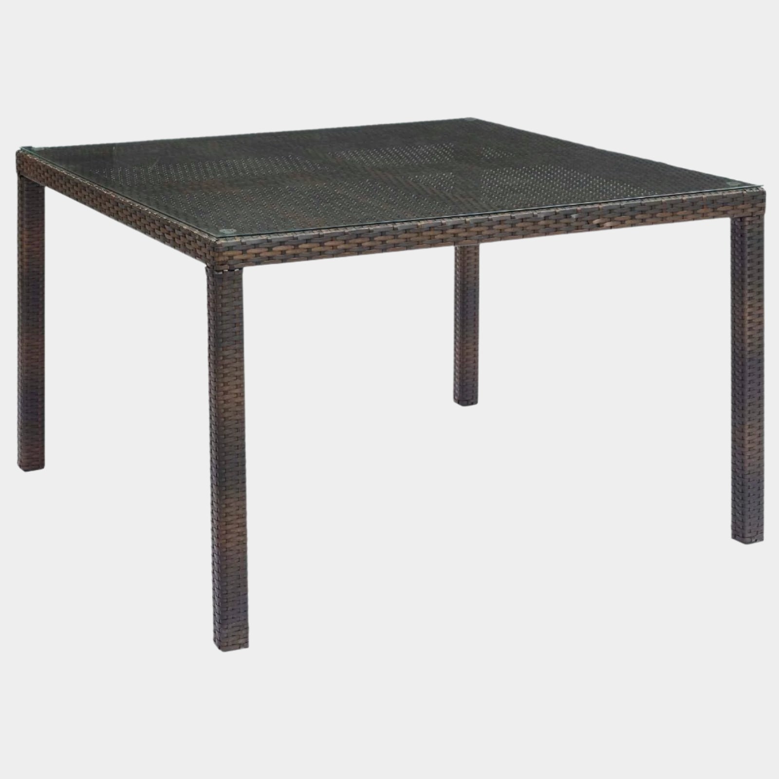 Conduit 47" Outdoor Patio Wicker Rattan Dining Table in Brown