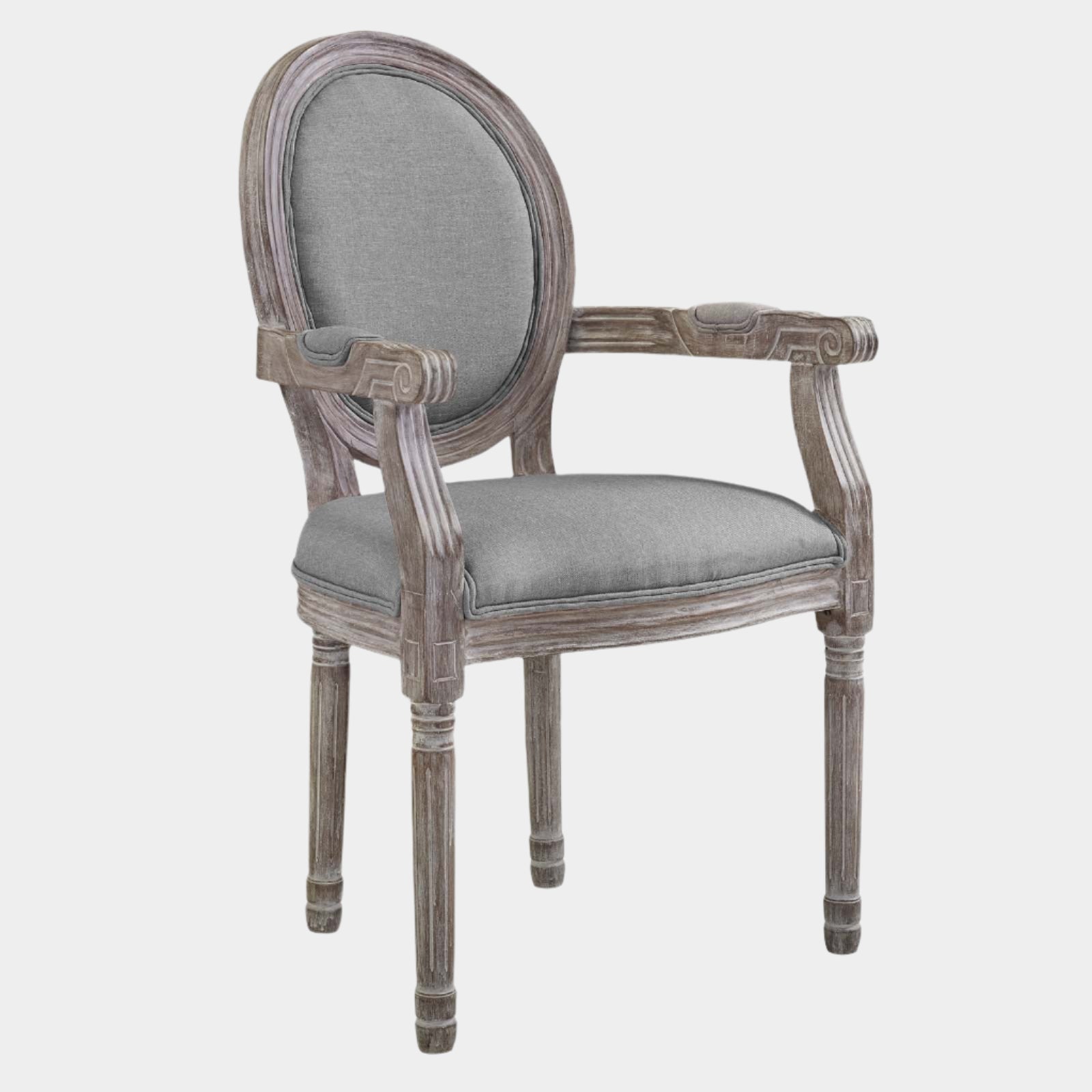 Emanate Vintage French Upholstered Fabric Dining Armchair