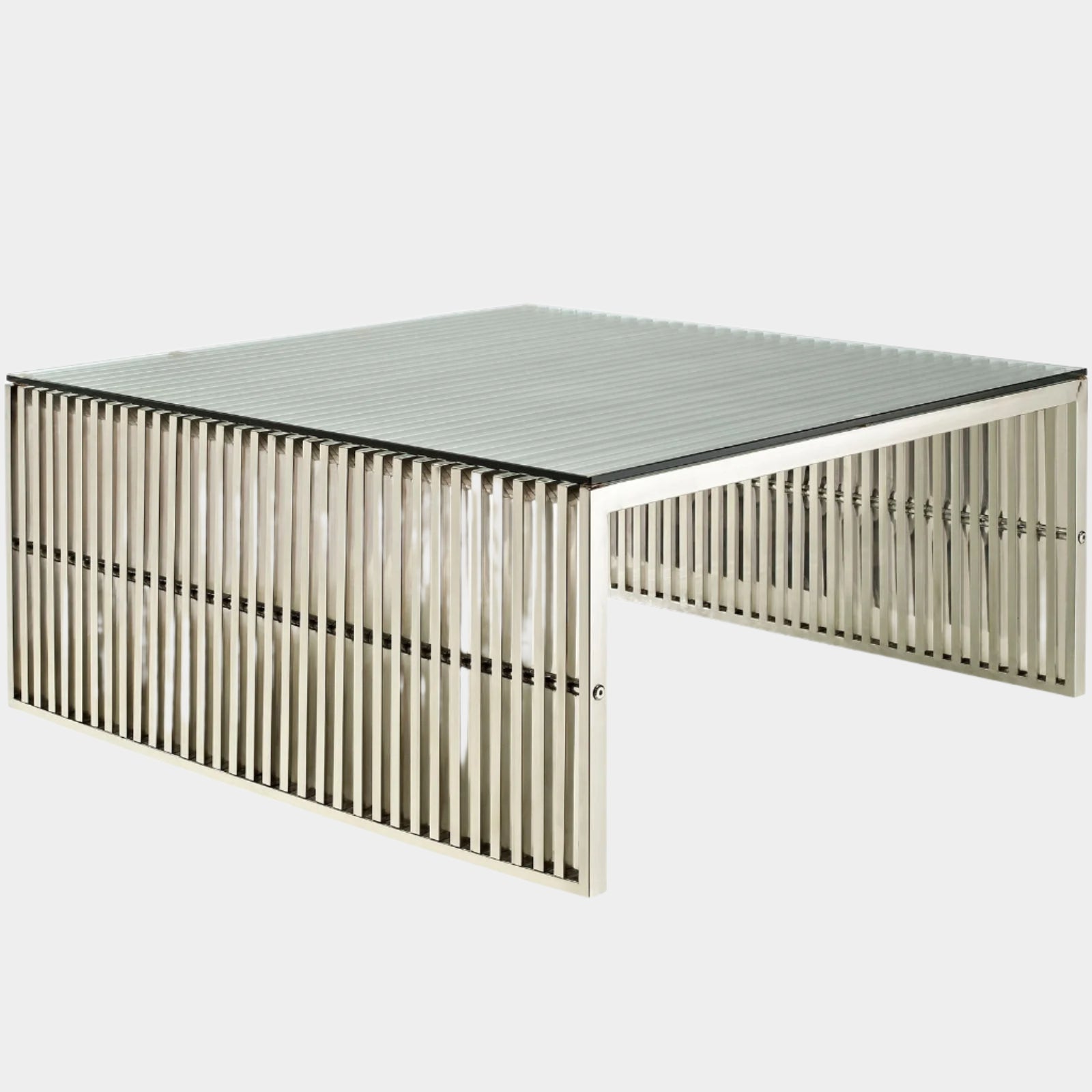 Gridiron Coffee Table in Silver