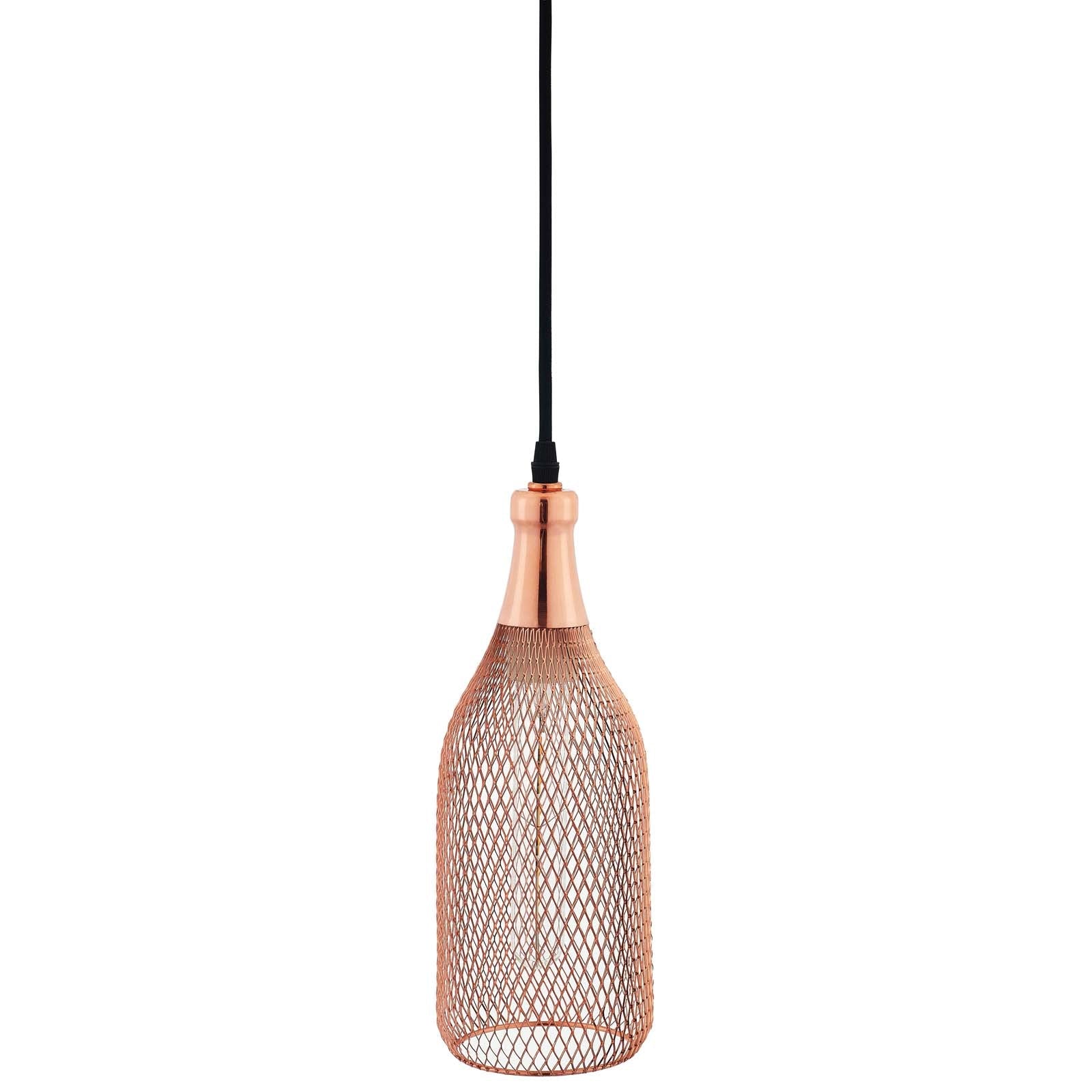 Glimmer Bottle-Shaped Rose Gold Pendant Light