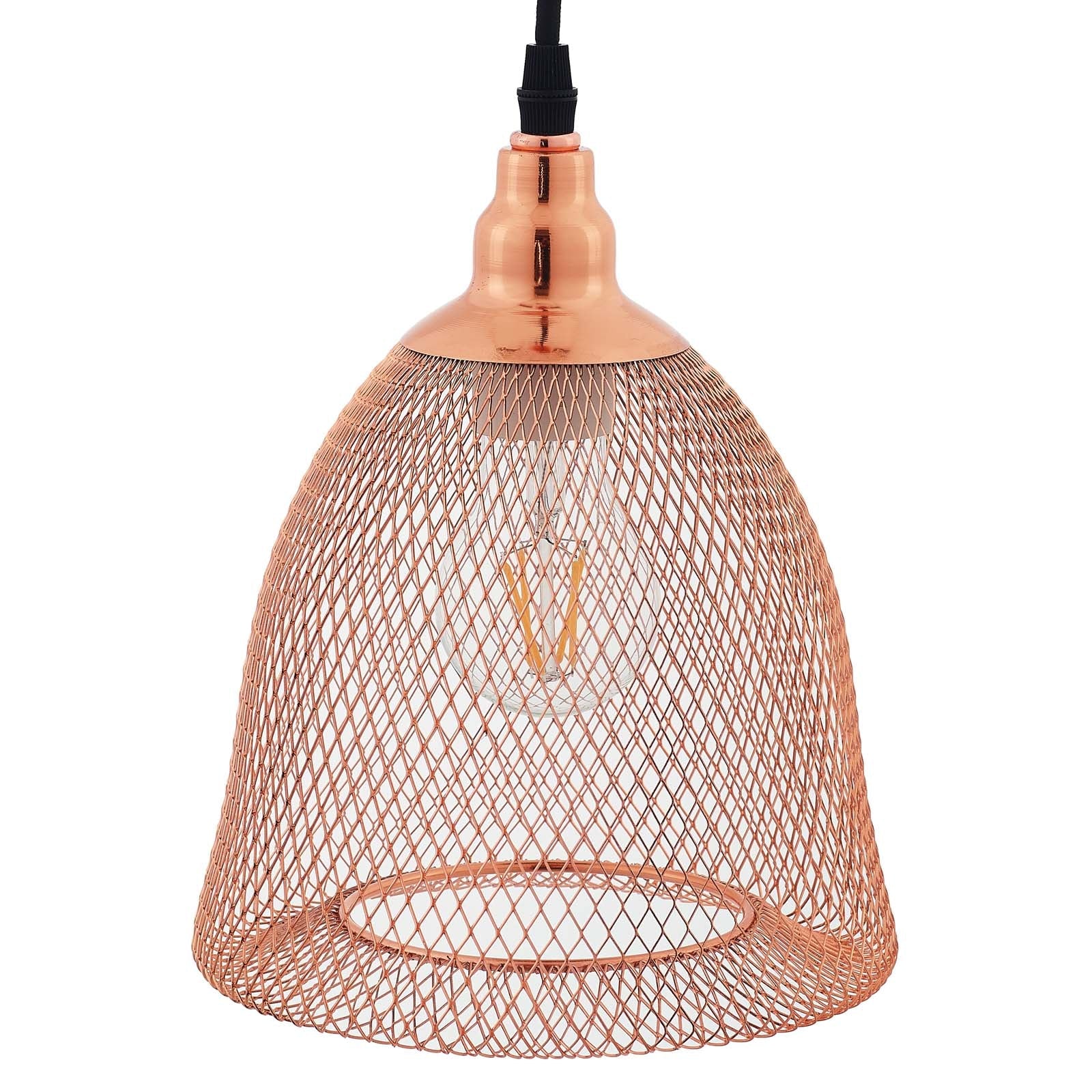 Glimmer Bell-Shaped Rose Gold Pendant Light