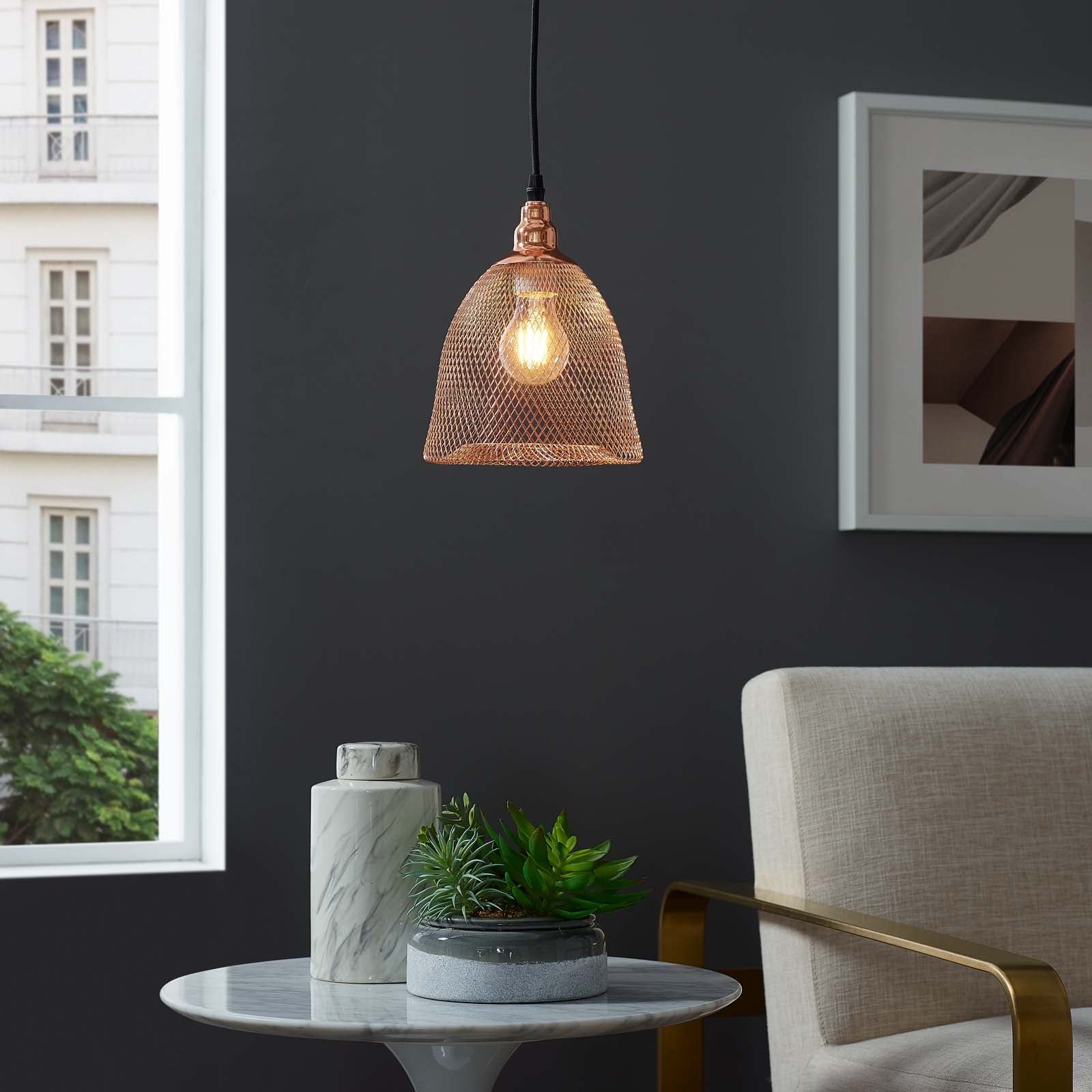 Suspension en or rose en forme de cloche Glimmer