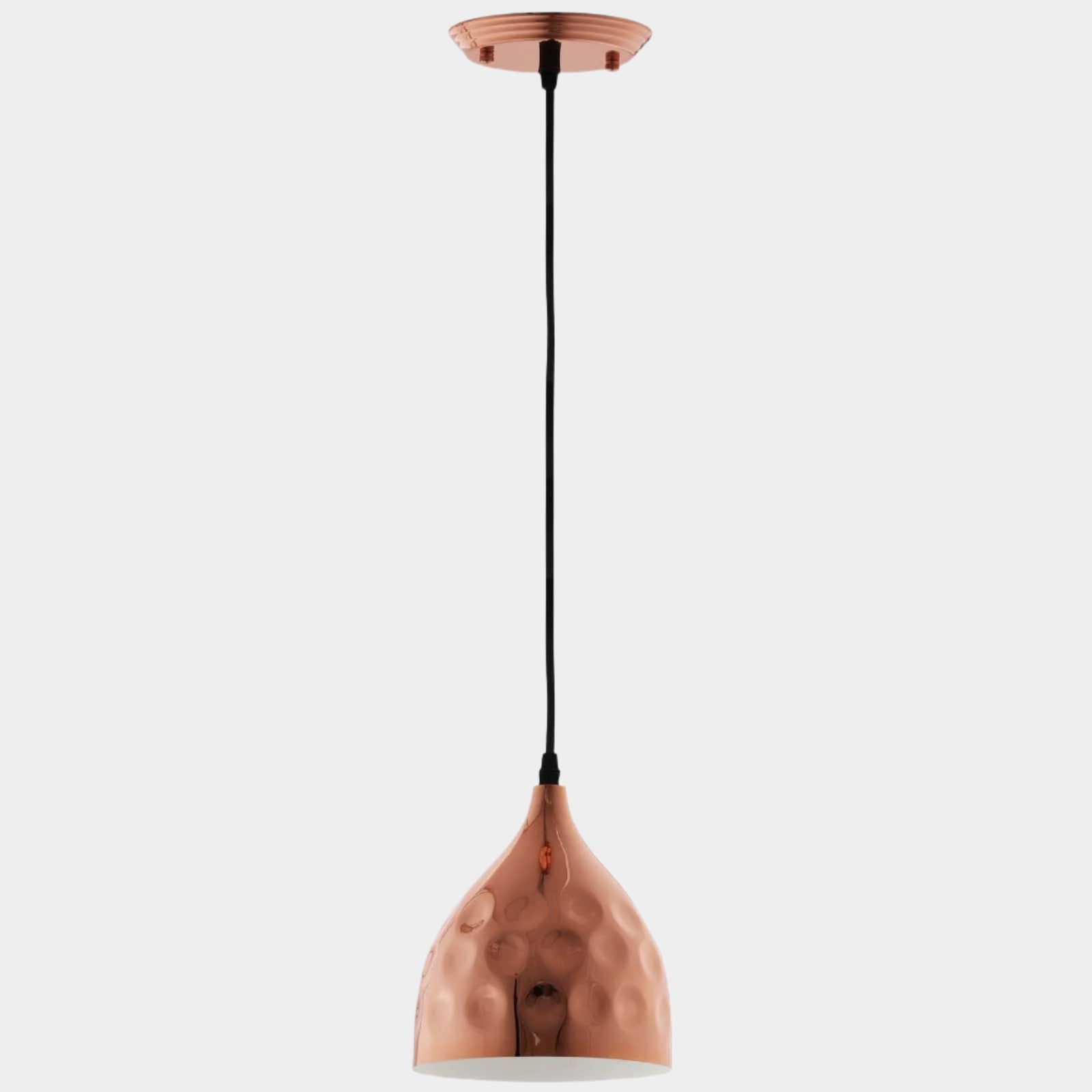 Suspension en forme de cloche en or rose Dimple de 6,5 po