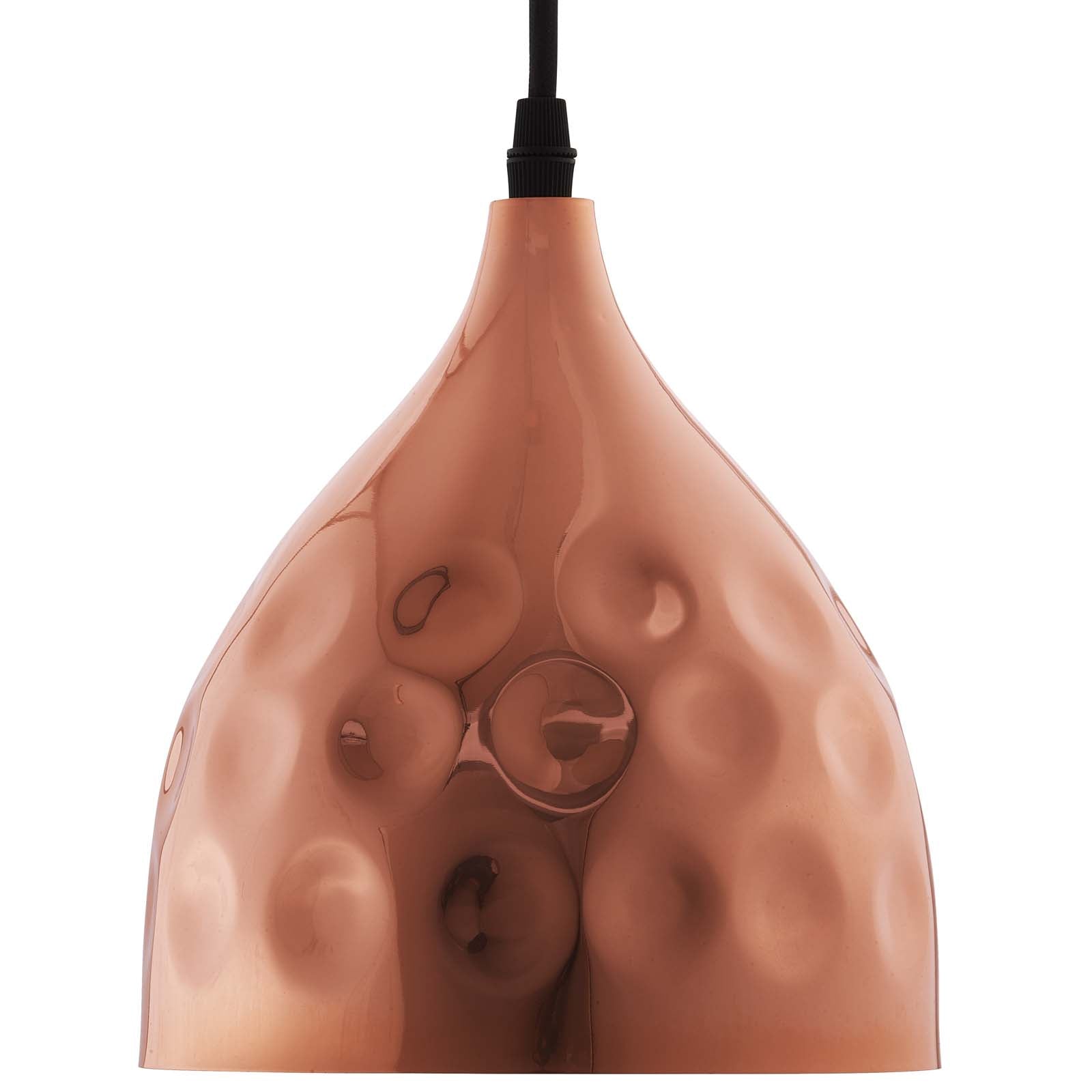 Suspension en forme de cloche en or rose Dimple de 6,5 po