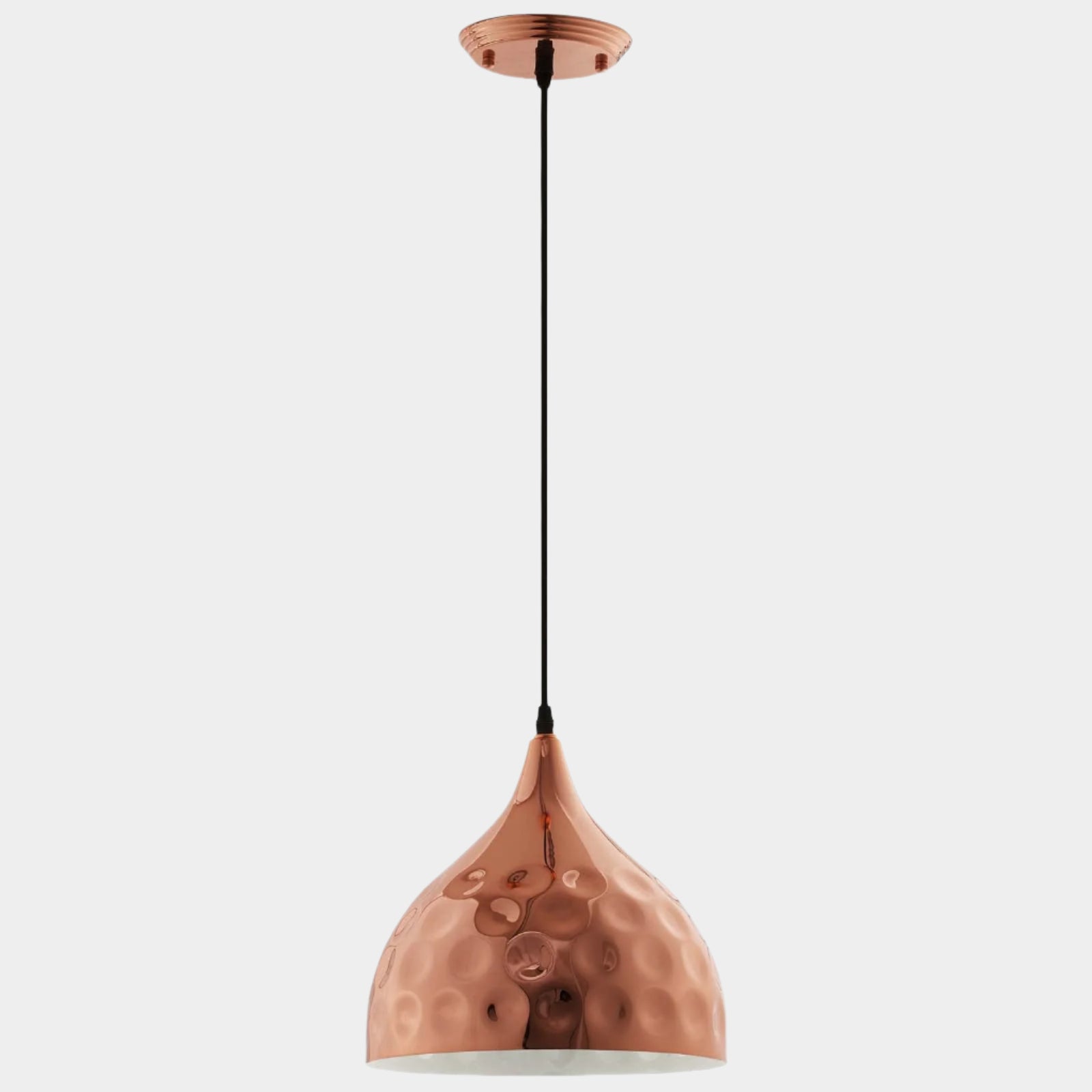 Suspension Dimple en forme de cloche de 11 po en or rose