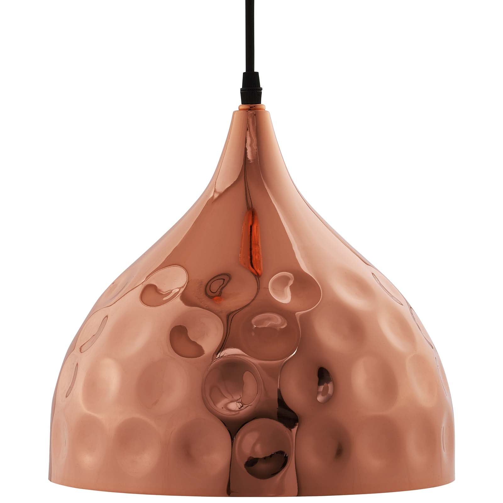 Suspension Dimple en forme de cloche de 11 po en or rose