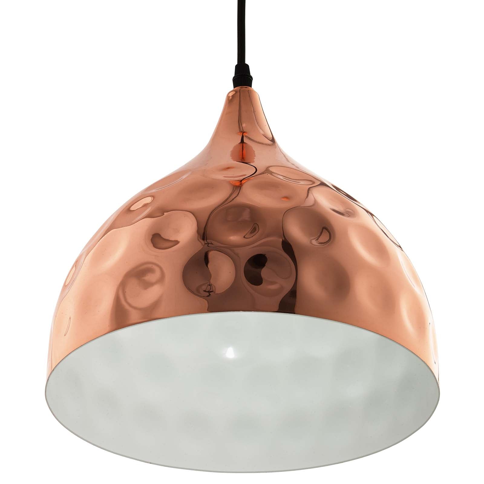 Suspension Dimple en forme de cloche de 11 po en or rose