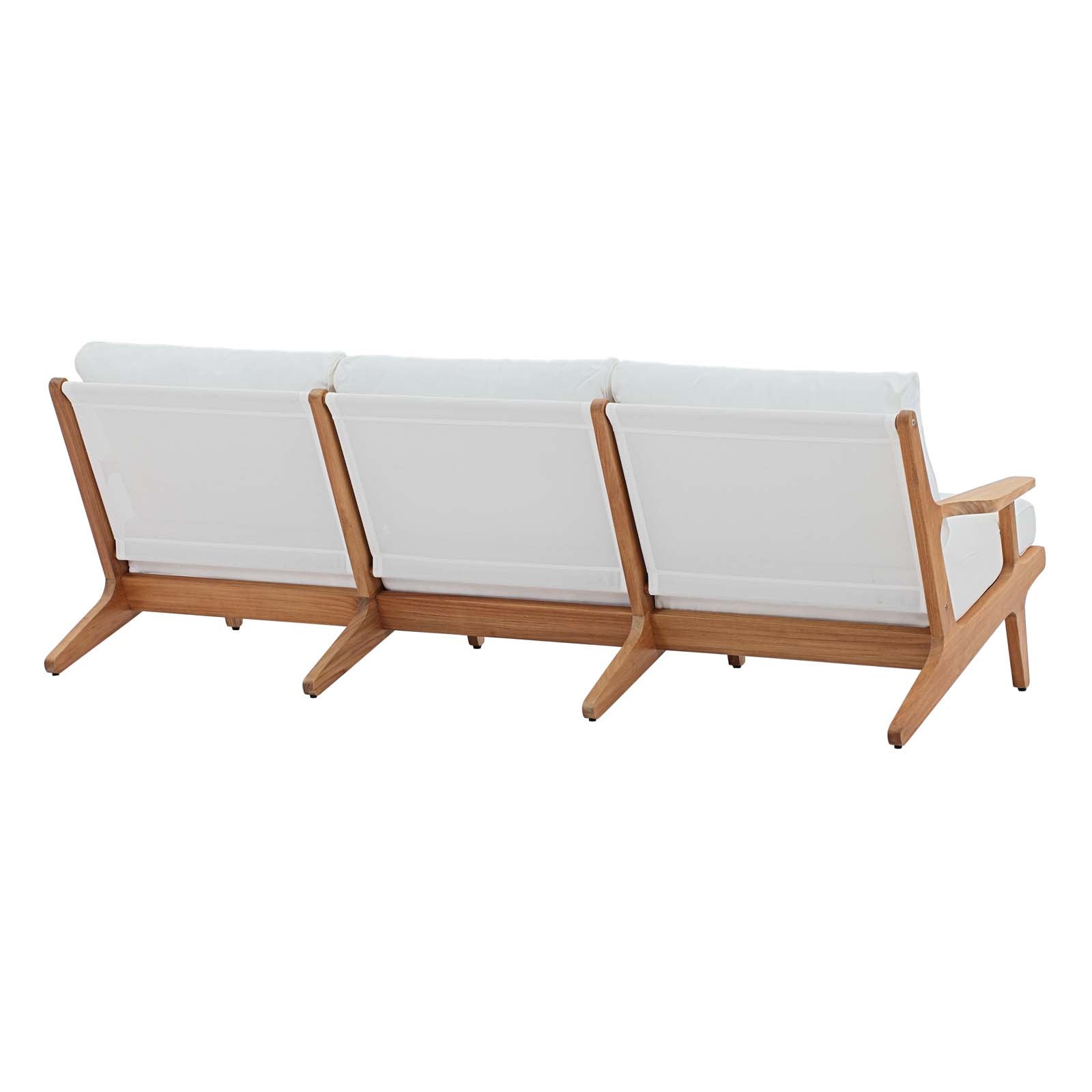 Saratoga Outdoor Patio Premium Grade A Teak Wood Sofa in Natural White