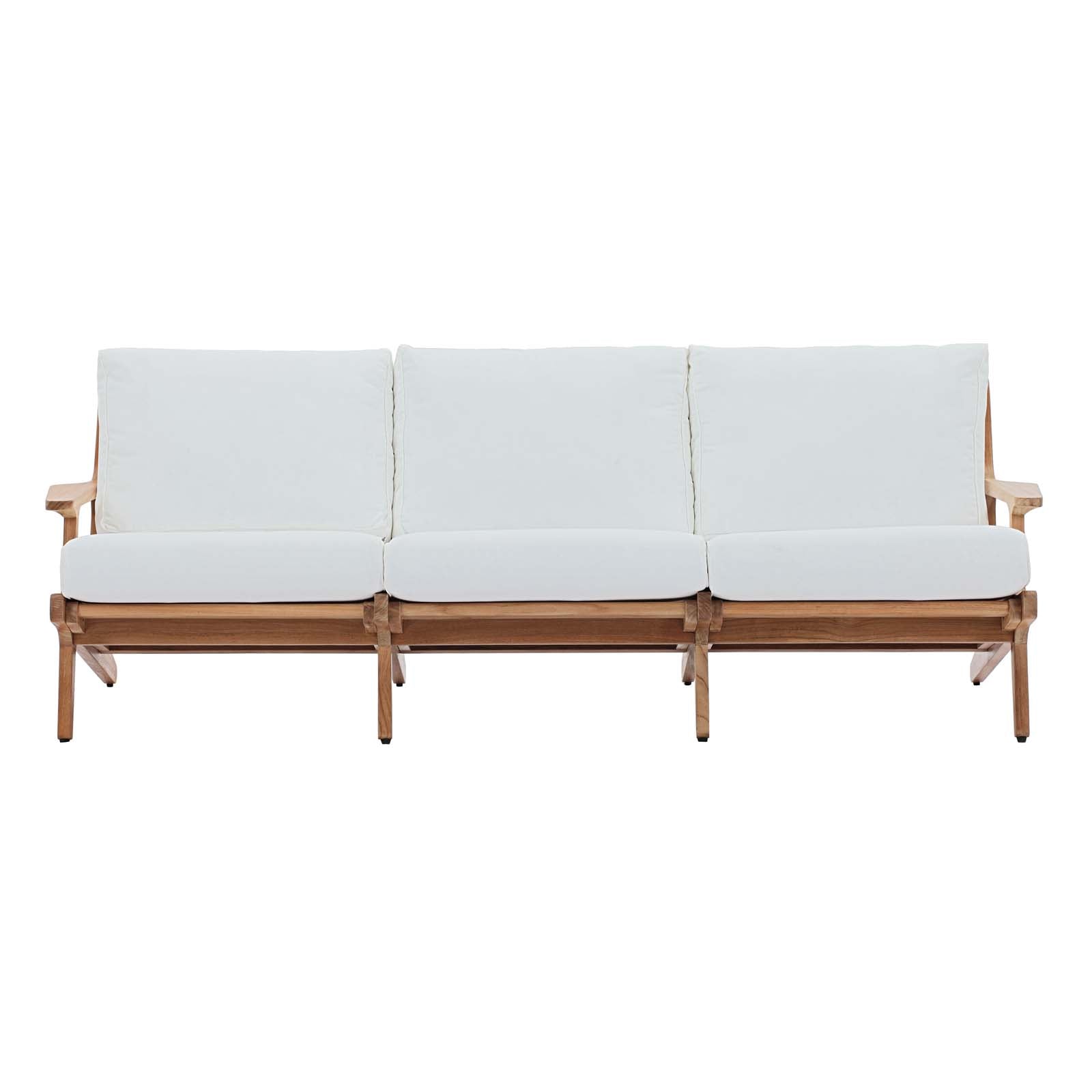 Saratoga Outdoor Patio Premium Grade A Teak Wood Sofa in Natural White