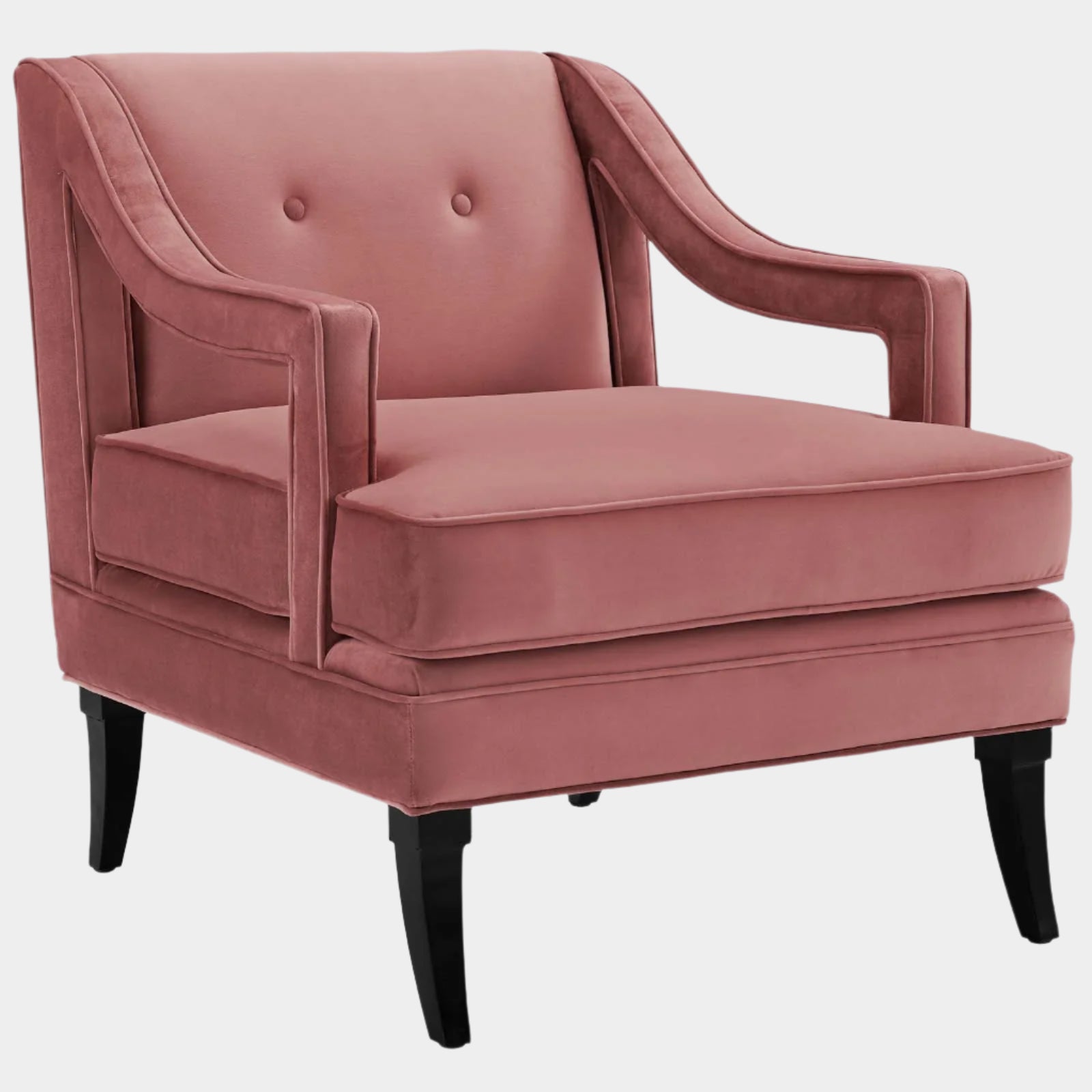 Concur Button Tufted Performance Velvet Armchair