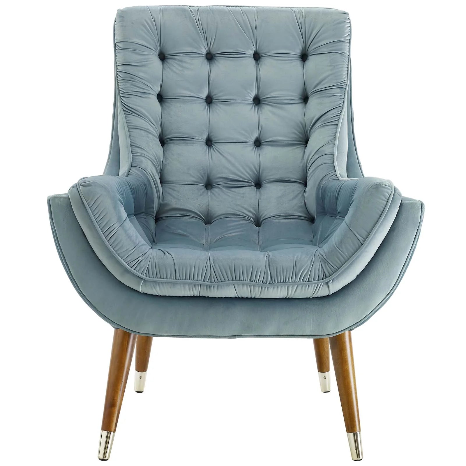 Suggest Button Tufted Performance Velvet Lounge Chair