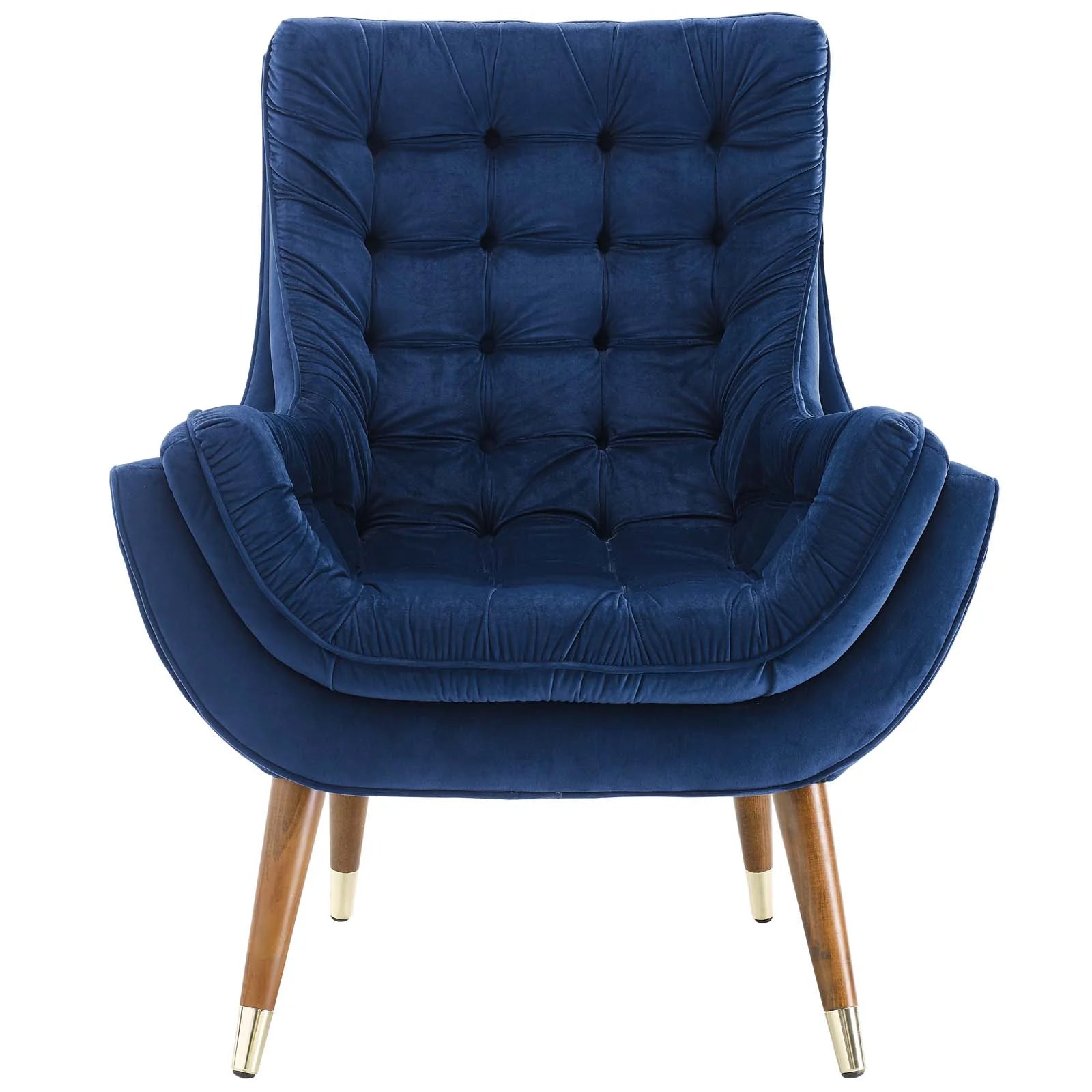 Suggest Button Tufted Performance Velvet Lounge Chair