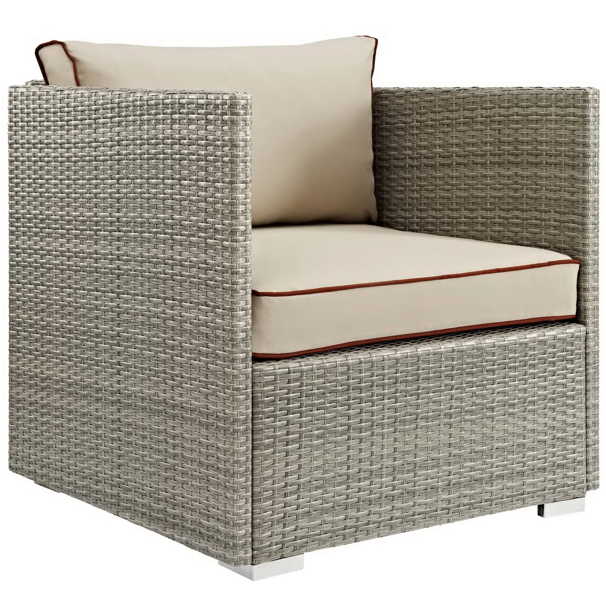 Repose 3 Piece Outdoor Sectional Set in Light Gray Beige