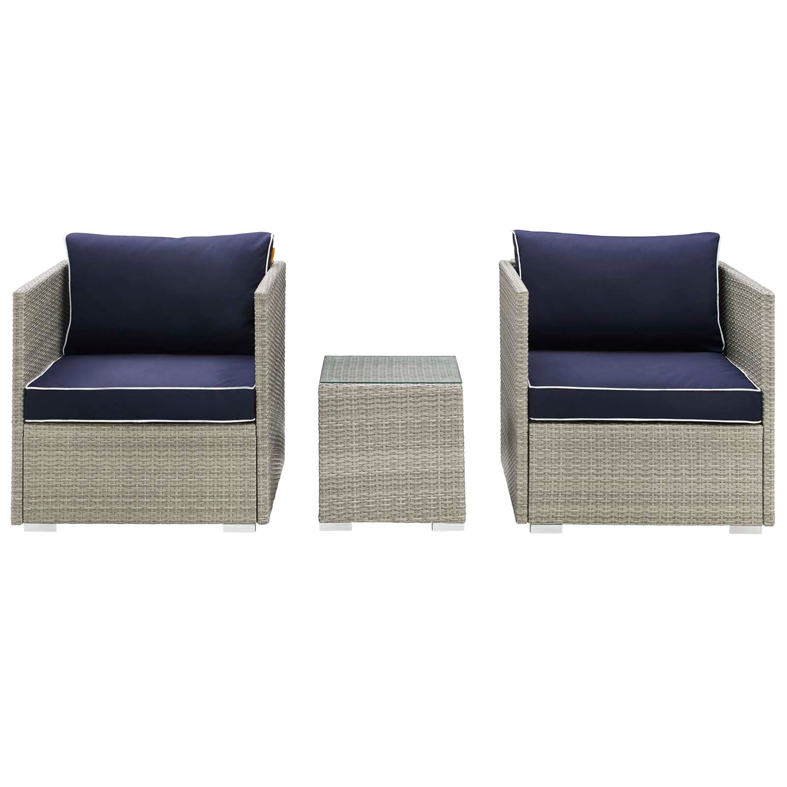 Repose 3 Piece Outdoor Patio Sectional Set