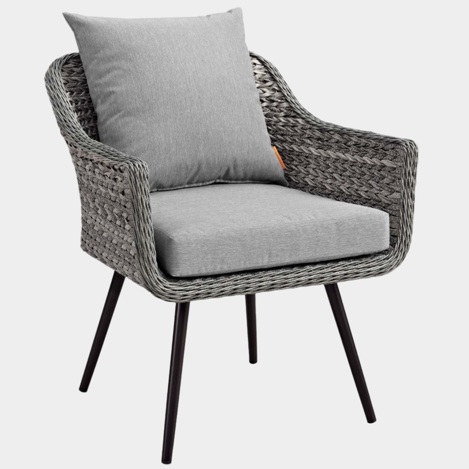 Endeavor Outdoor Patio Wicker Rattan Armchair in Gray Gray