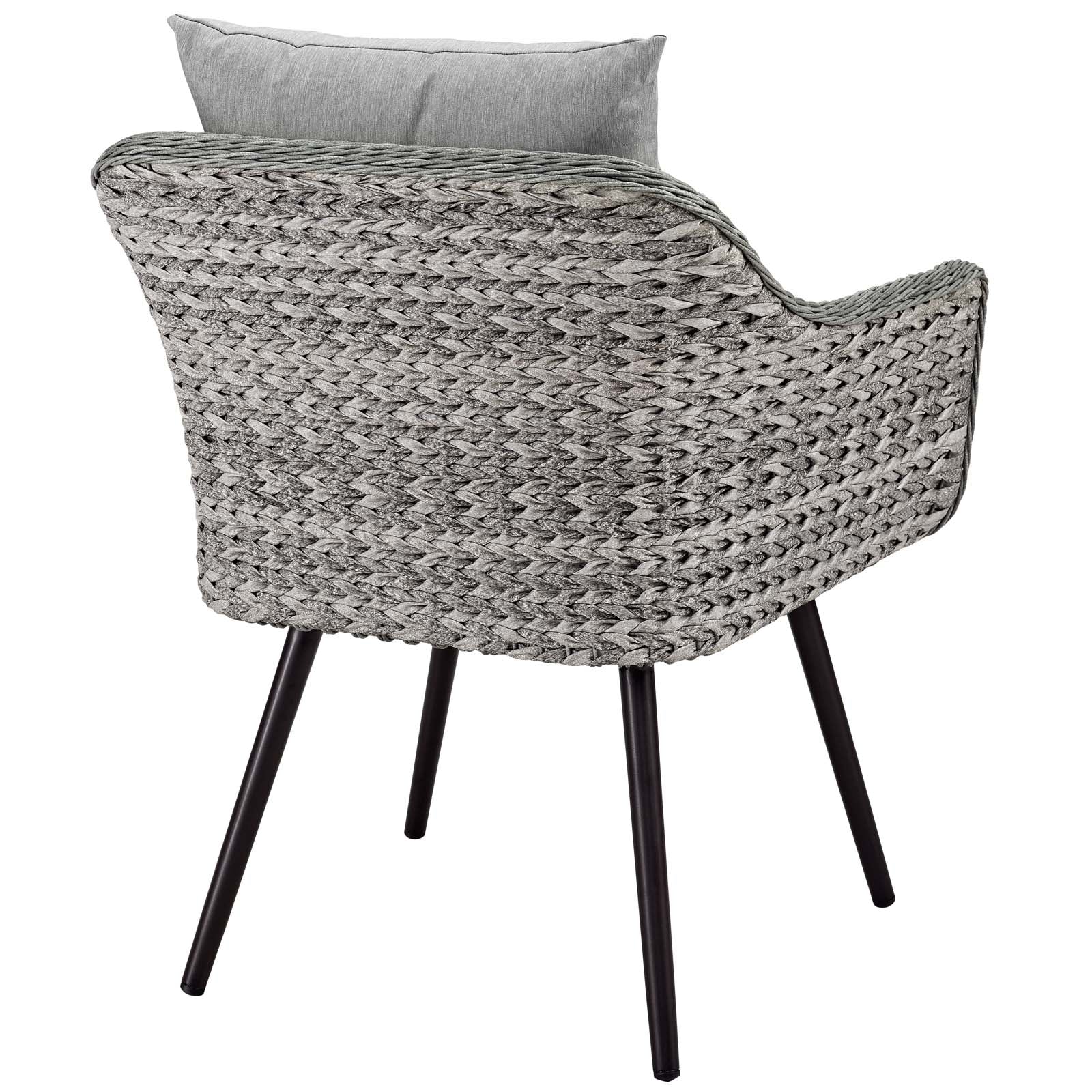 Endeavor Outdoor Patio Wicker Rattan Armchair in Gray Gray