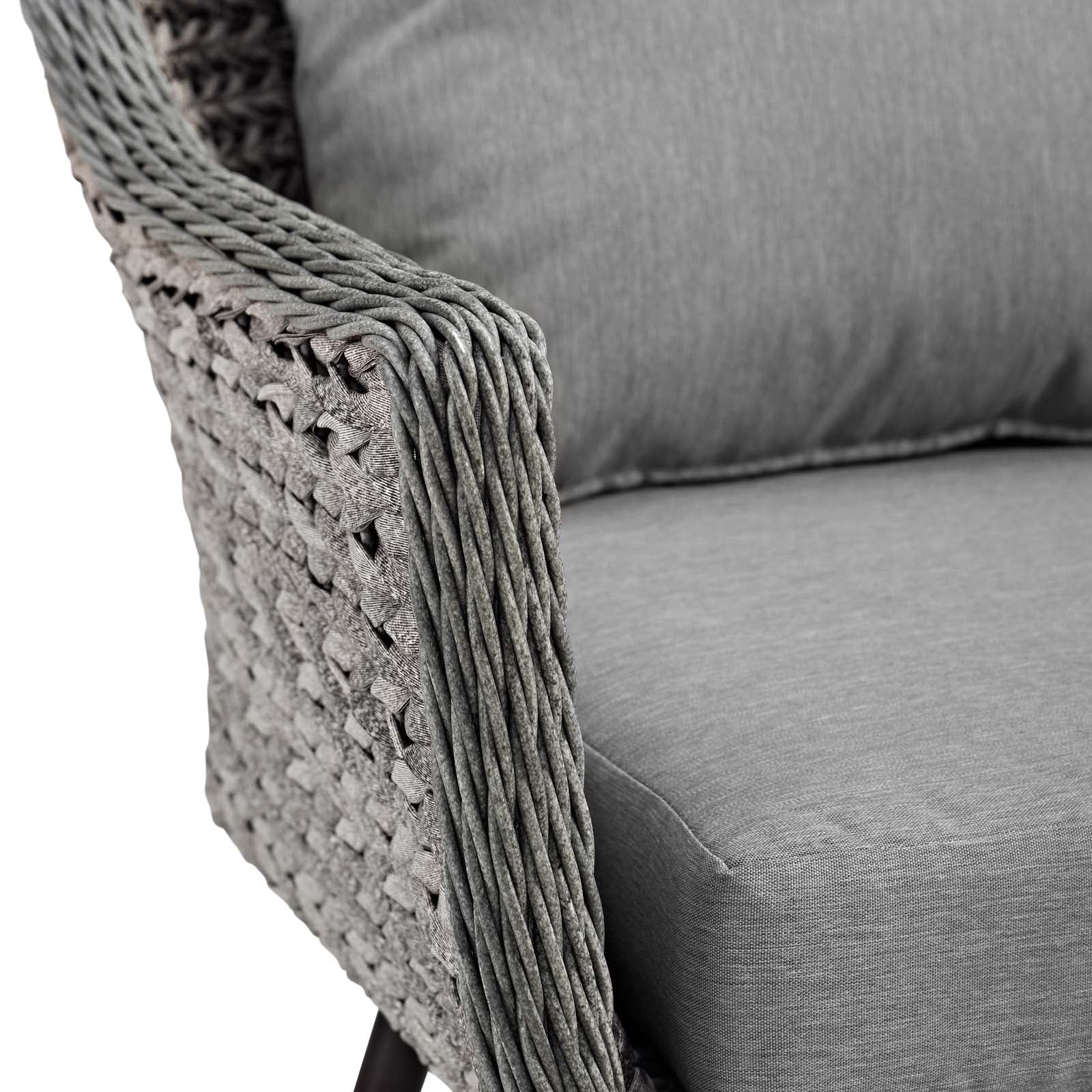 Endeavor Outdoor Patio Wicker Rattan Armchair in Gray Gray